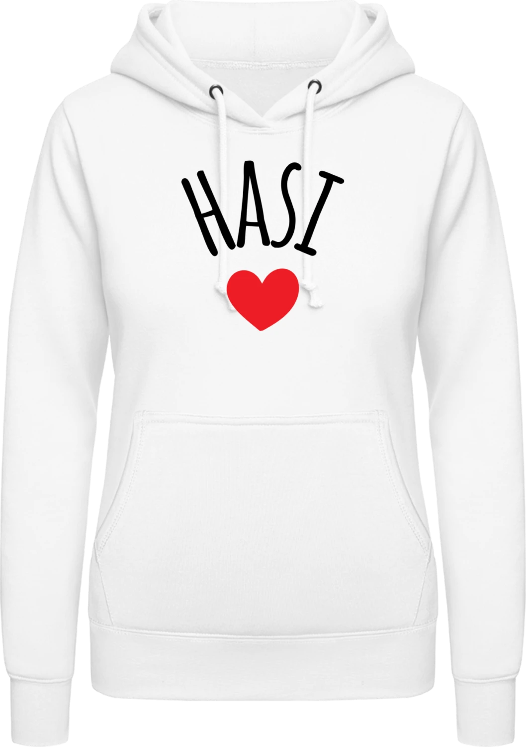 Hasi Herz - Arctic white AWDis ladies hoodie - Front