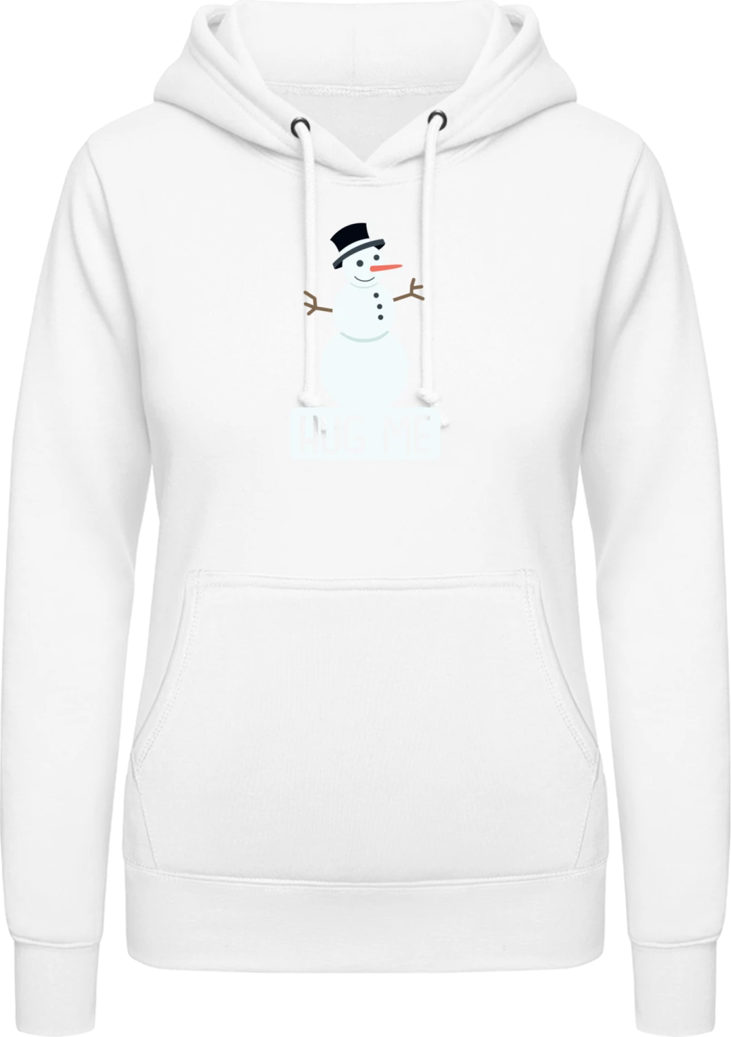 Hug Me Snowman - Arctic white AWDis ladies hoodie - Front