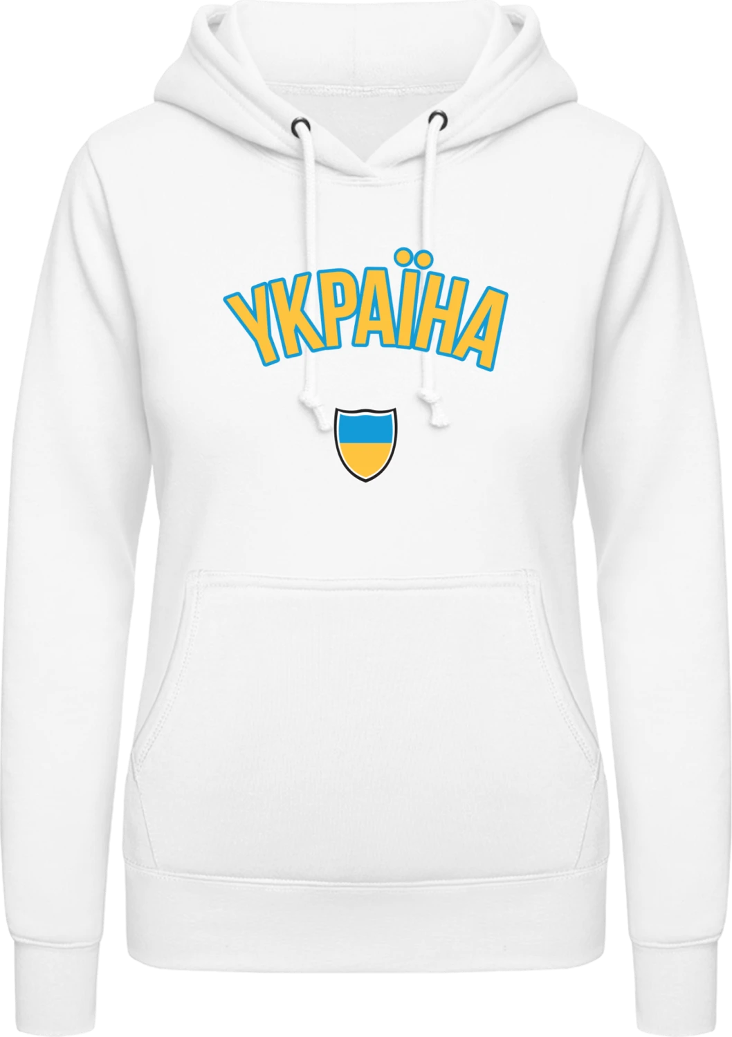 Ukraine Fan - Arctic white AWDis ladies hoodie - Front