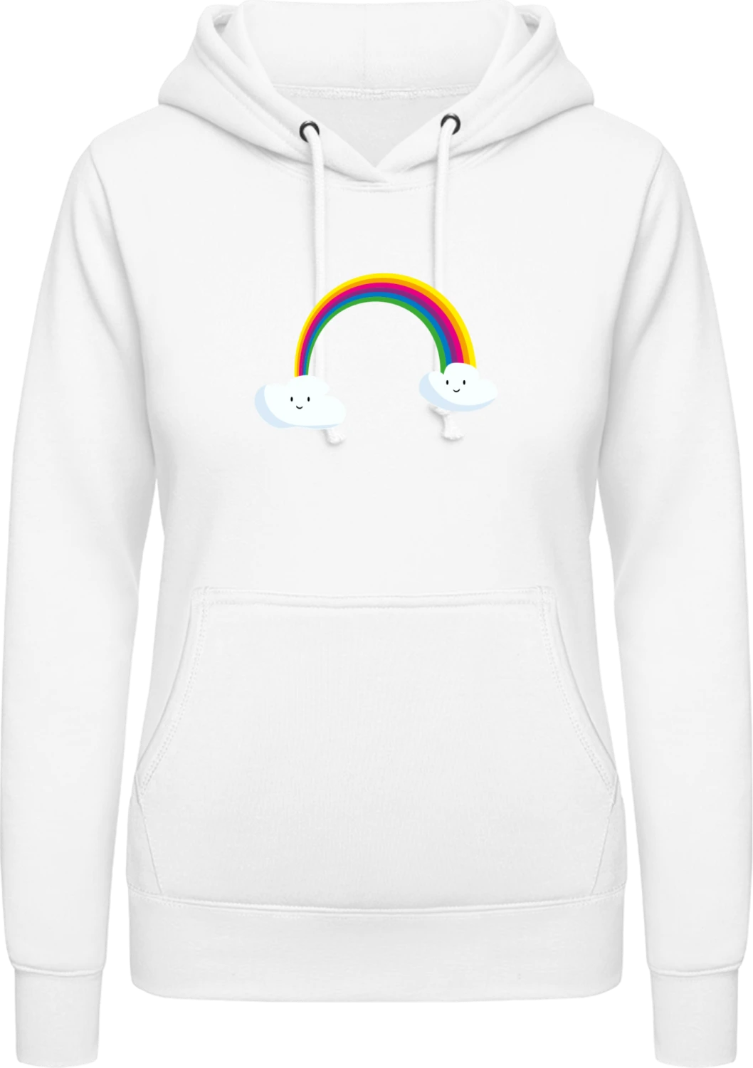 Rainbow Clauds - Arctic white AWDis ladies hoodie - Front