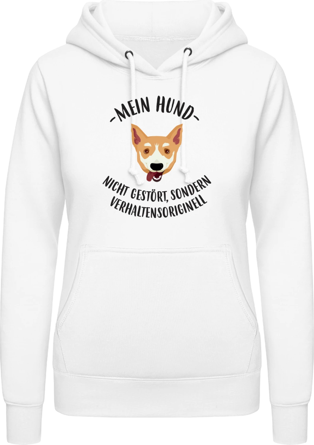 Mein Hund - nicht gestört, sondern verhaltensoriginell - Arctic white AWDis ladies hoodie - Front