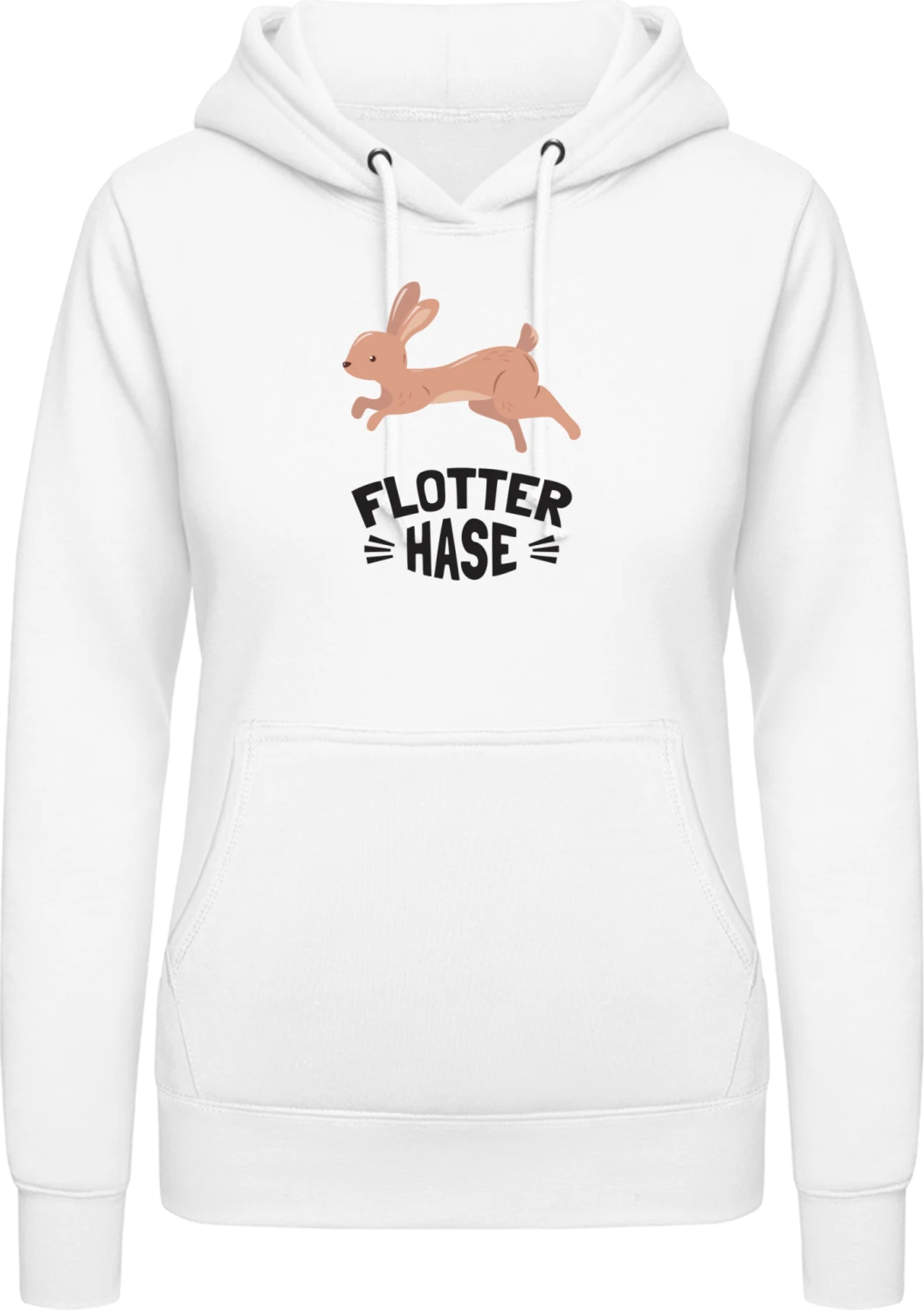 Flotter Hase Logo - Arctic white AWDis ladies hoodie - Front