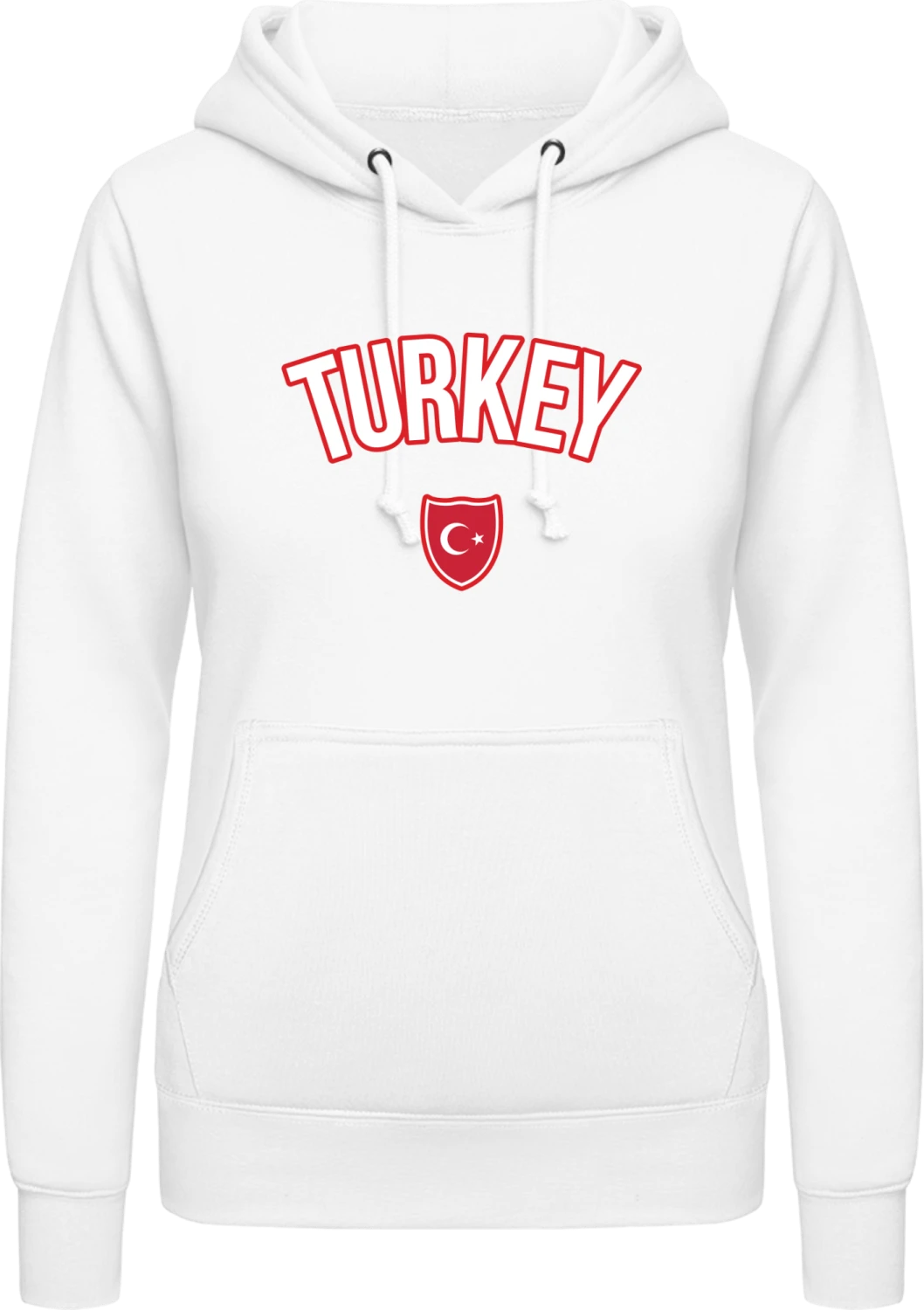 TURKEY Football Fan - Arctic white AWDis ladies hoodie - Front