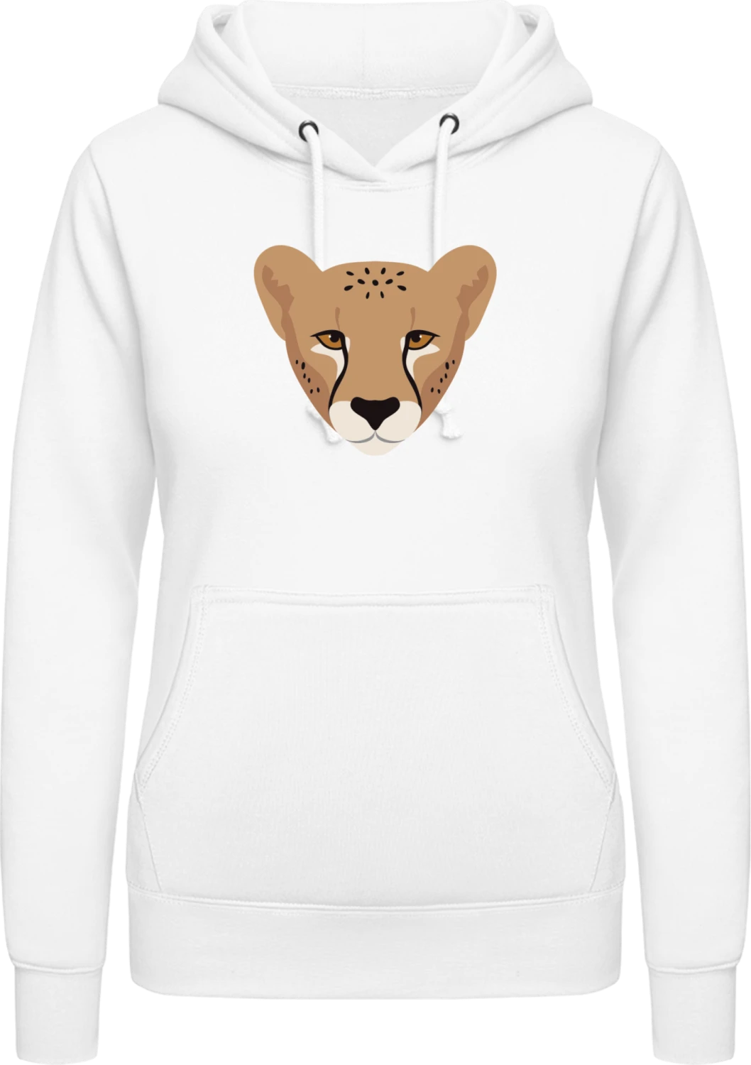 Lioness Head - Arctic white AWDis ladies hoodie - Front