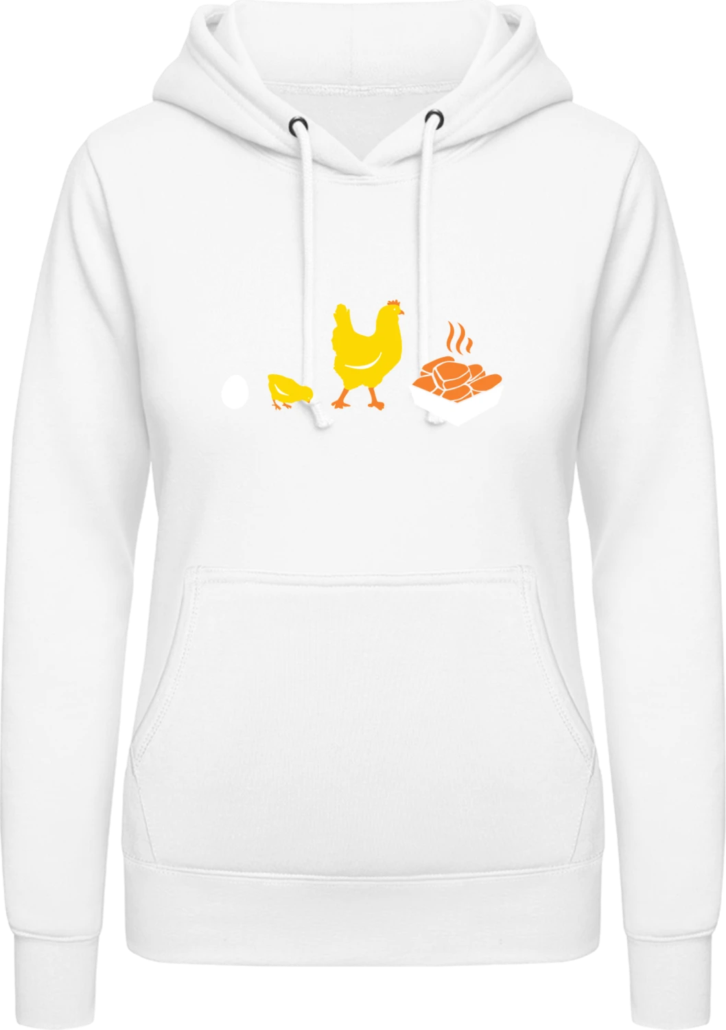 Evolution Chicken To Chicken Nuggets - Arctic white AWDis ladies hoodie - Front