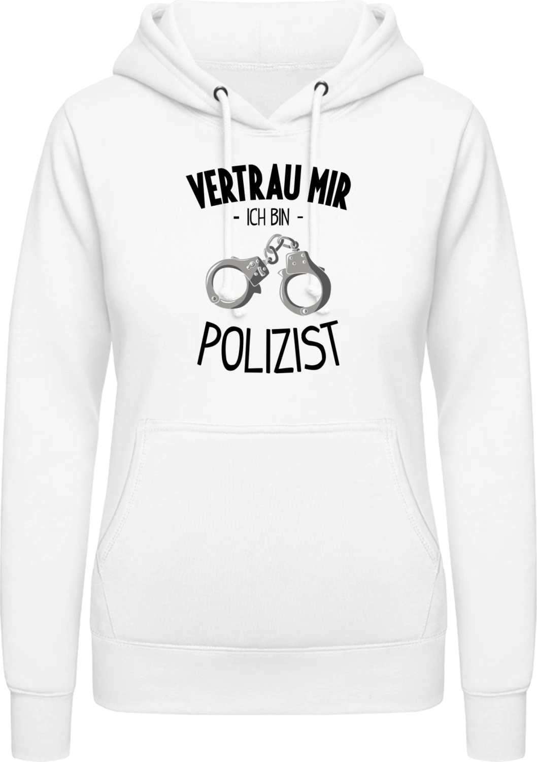 Vertrau mir ich bin Polizist - Arctic white AWDis ladies hoodie - Front