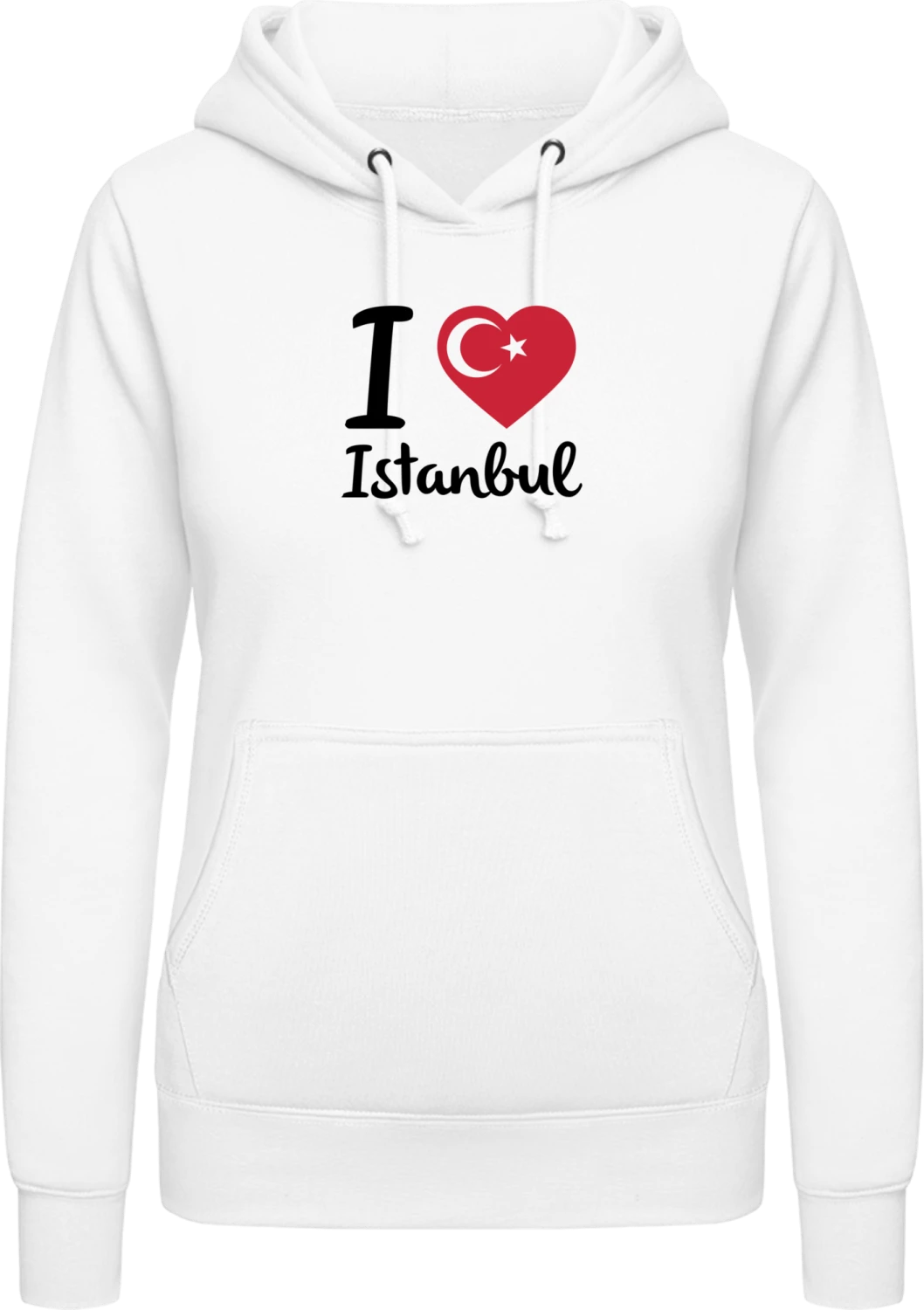 I Love Istanbul Turkey - Arctic white AWDis ladies hoodie - Front