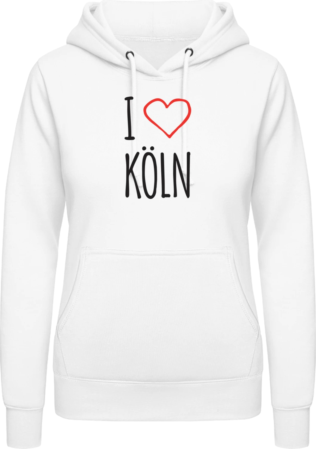 I Love Köln - Arctic white AWDis ladies hoodie - Front