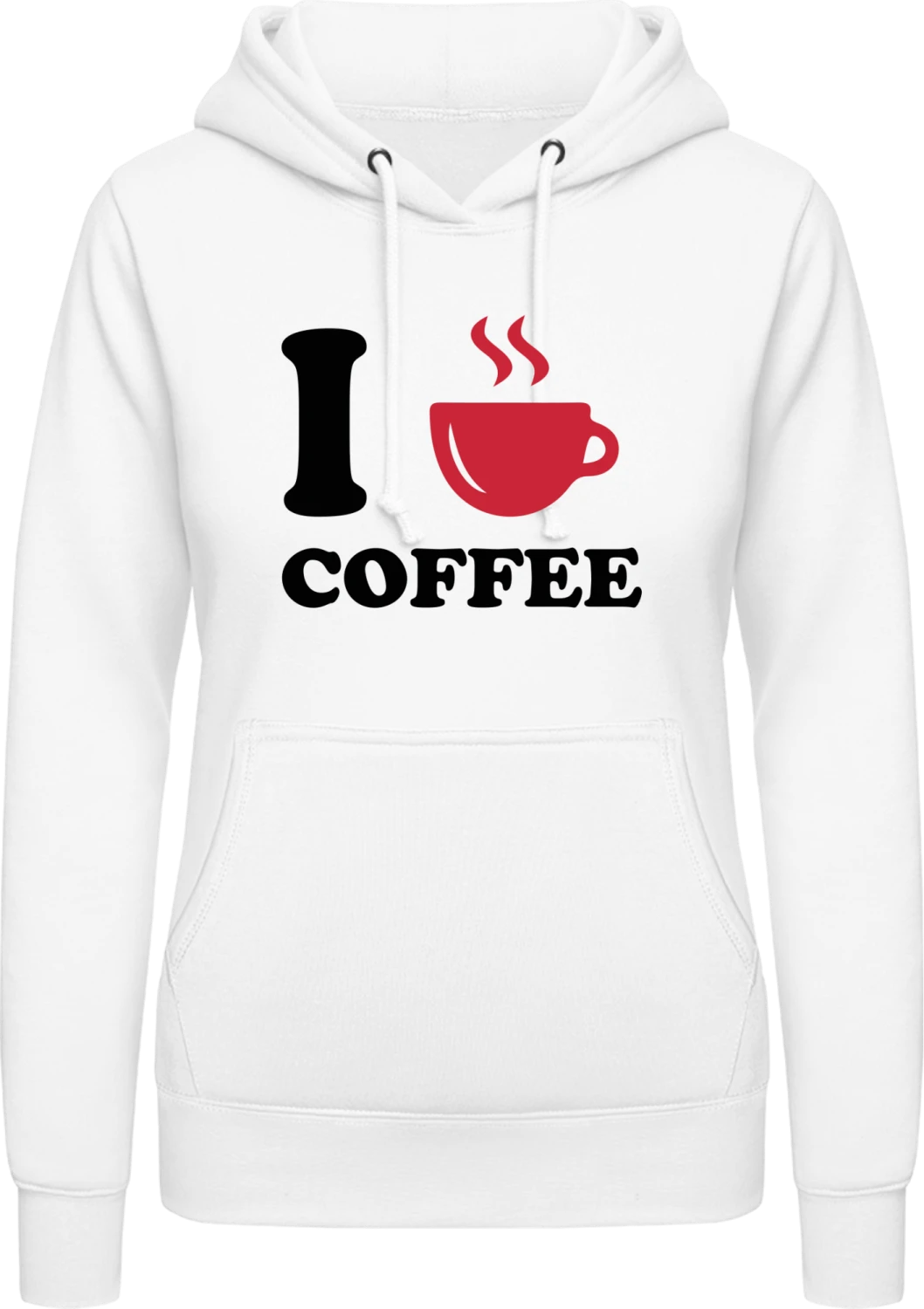 I Love Coffee - Arctic white AWDis ladies hoodie - Front