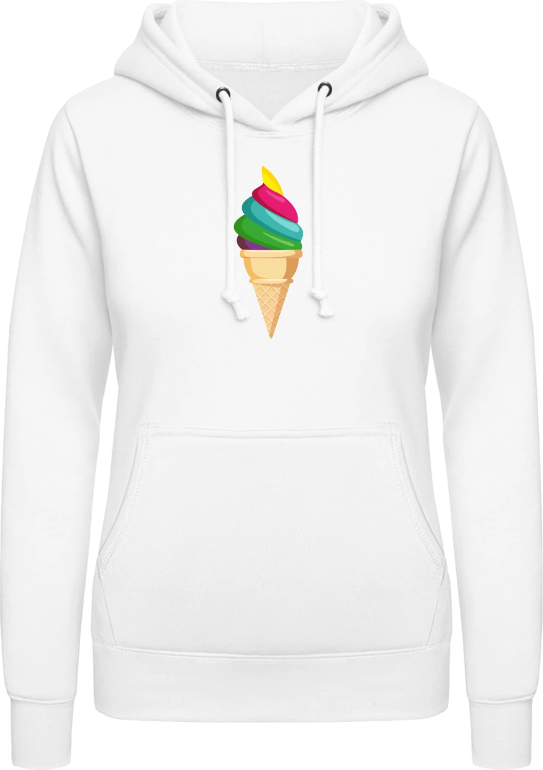 Rainbow Ice - Arctic white AWDis ladies hoodie - Front