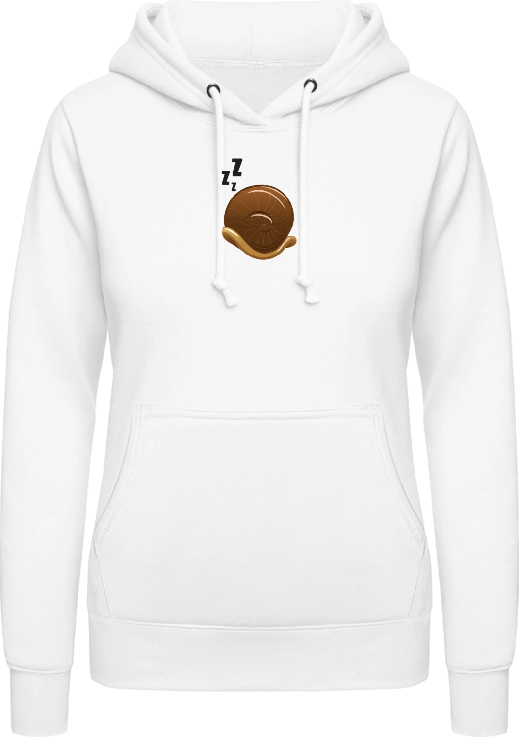 Sleeping Snail - Arctic white AWDis ladies hoodie - Front