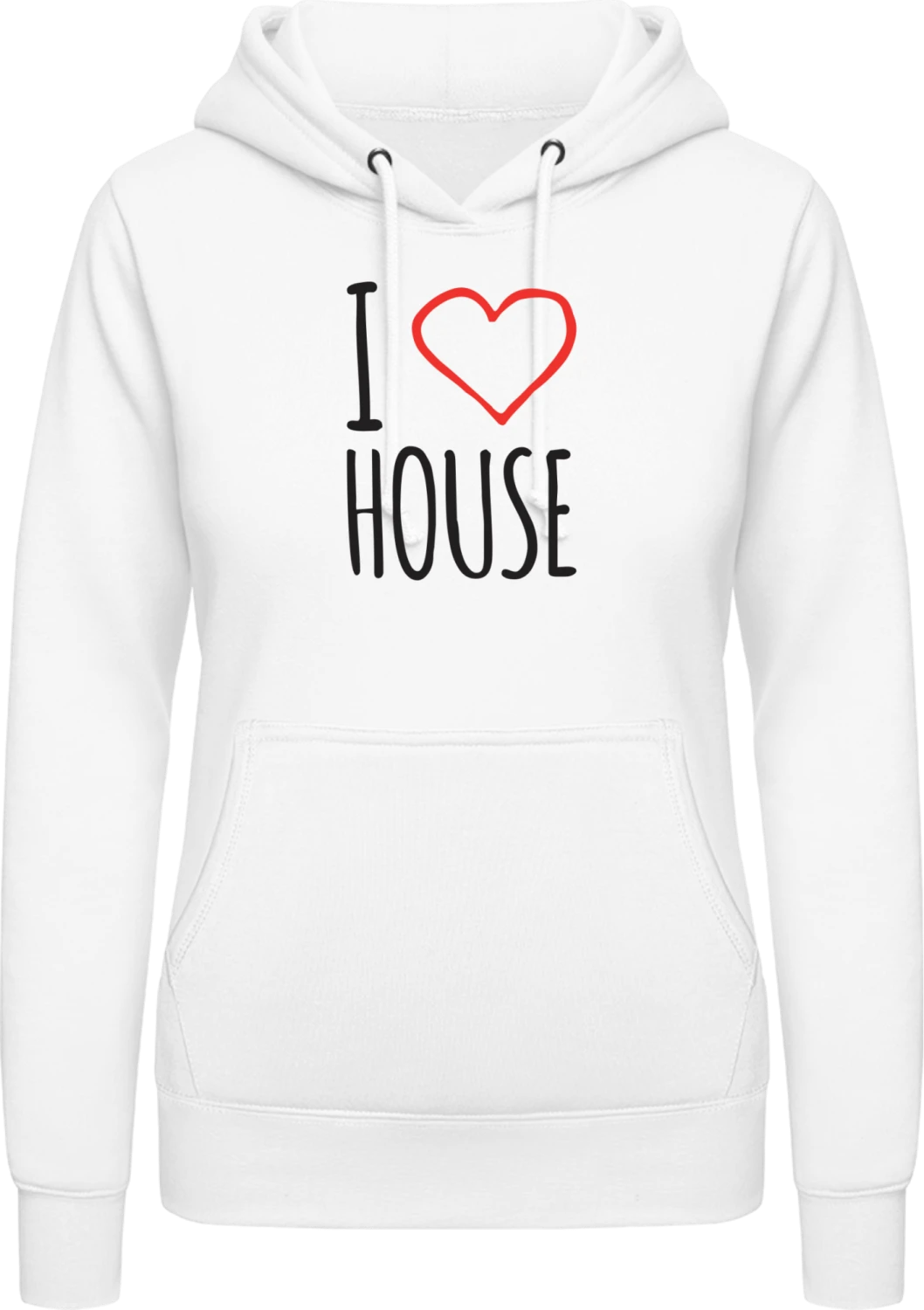 I Love House - Arctic white AWDis ladies hoodie - Front