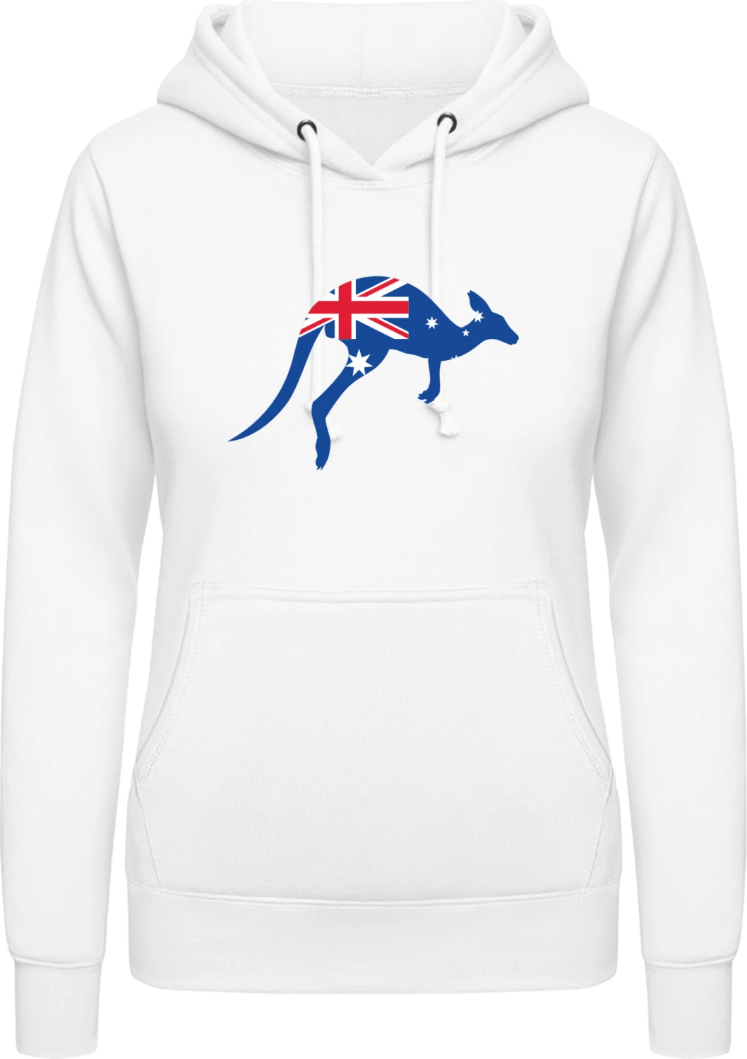 Kangaroo With Australian Flag - Arctic white AWDis ladies hoodie - Front