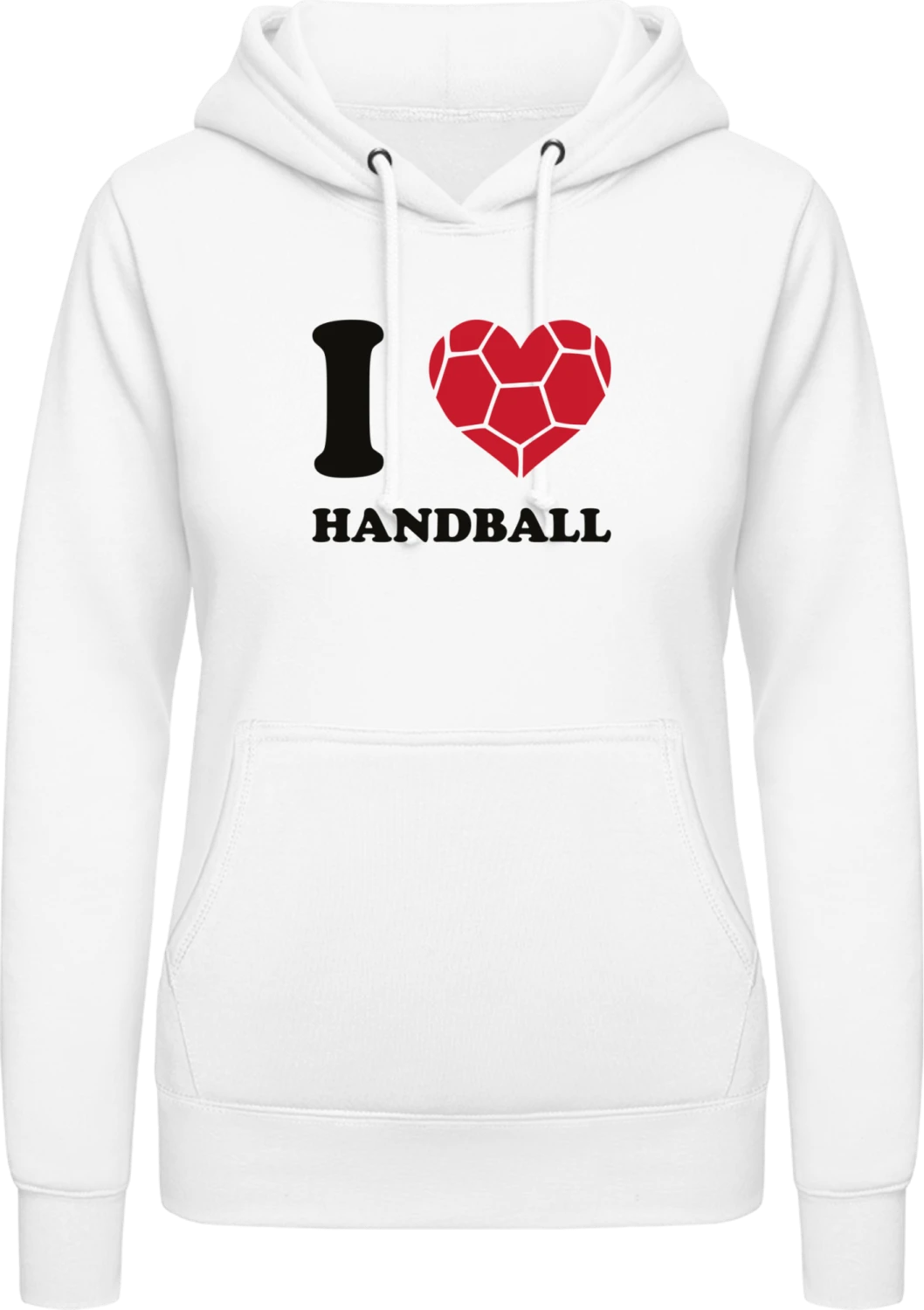 I Love Handball Heart - Arctic white AWDis ladies hoodie - Front