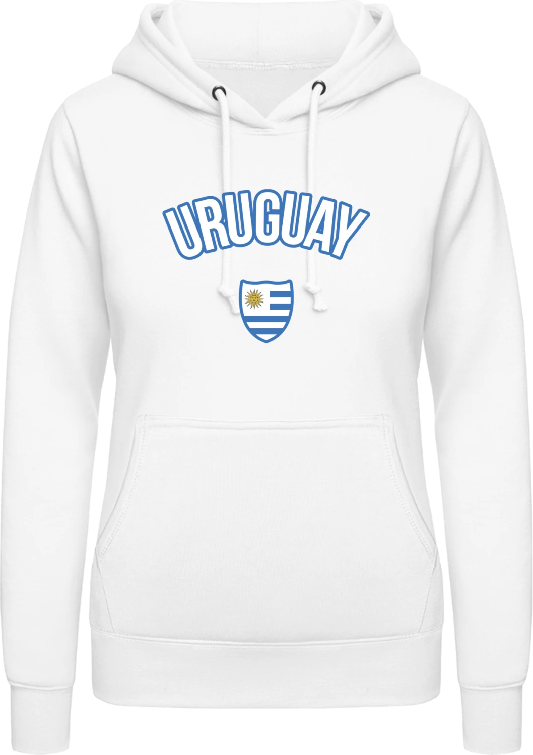 URUGUAY Fan - Arctic white AWDis ladies hoodie - Front