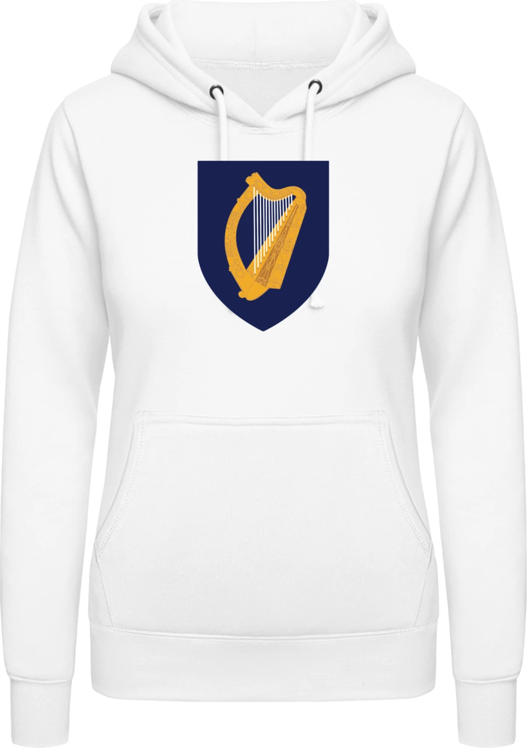 Ireland Coat of Arms - Arctic white AWDis ladies hoodie - Front