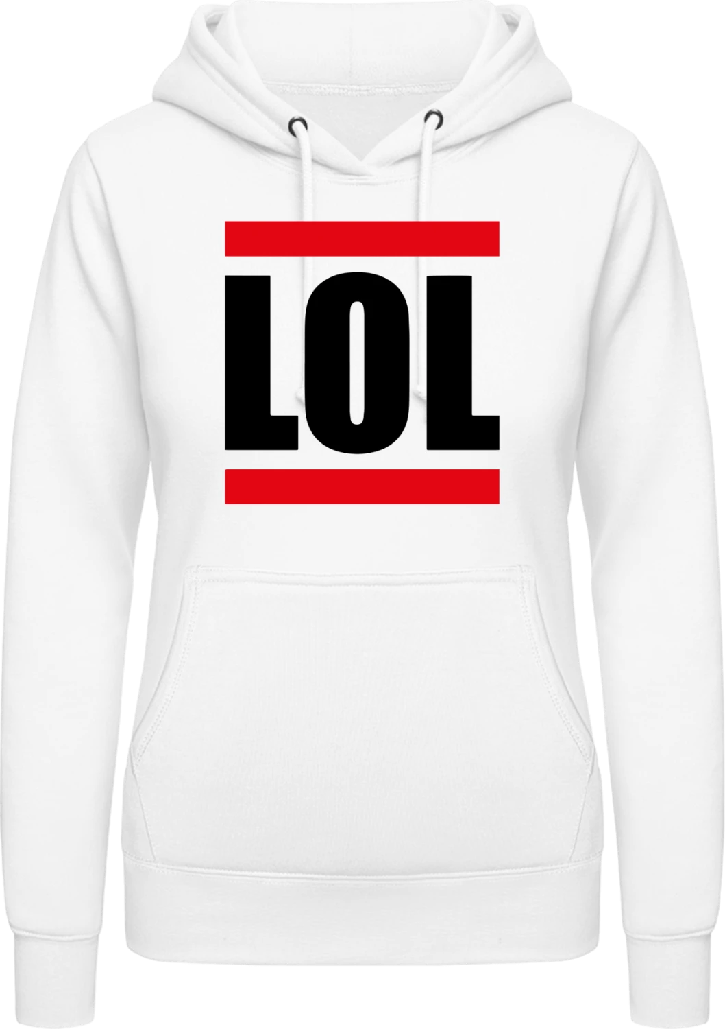 LOL Laughing Out Loud - Arctic white AWDis ladies hoodie - Front