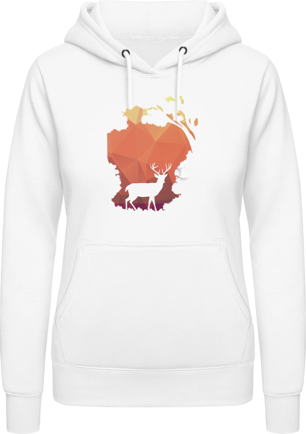 Deer Shadow - Arctic white AWDis ladies hoodie - Front