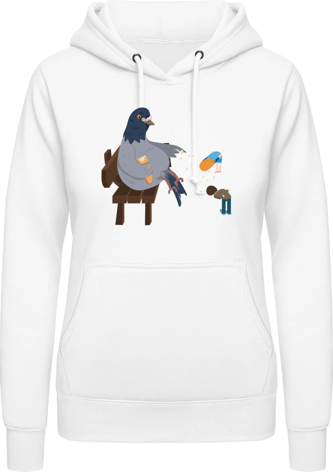 Dove Feeds Humans - Arctic white AWDis ladies hoodie - Front