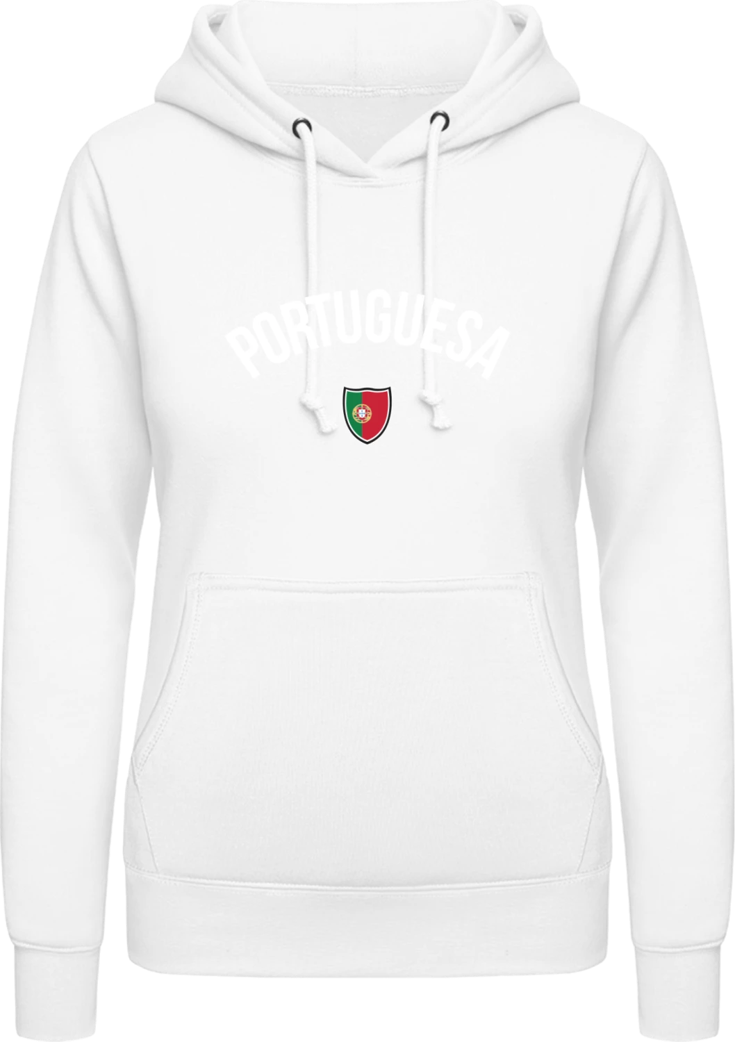 PORTUGUESA Flag Fan - Arctic white AWDis ladies hoodie - Front