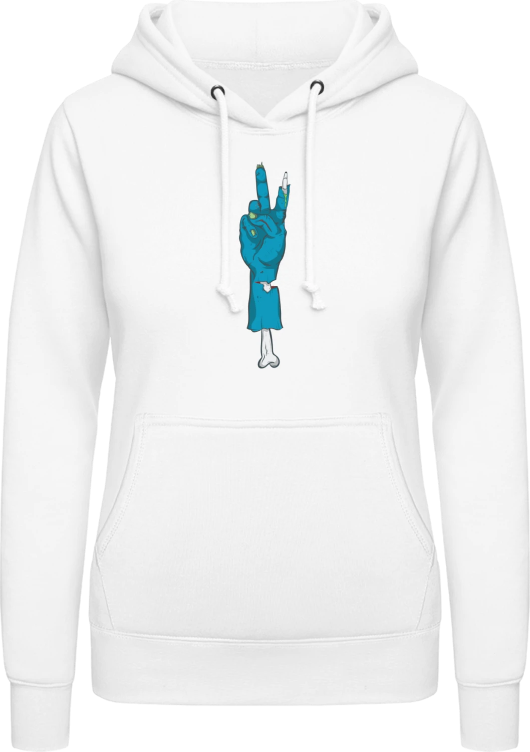 Zombie Victory - Arctic white AWDis ladies hoodie - Front