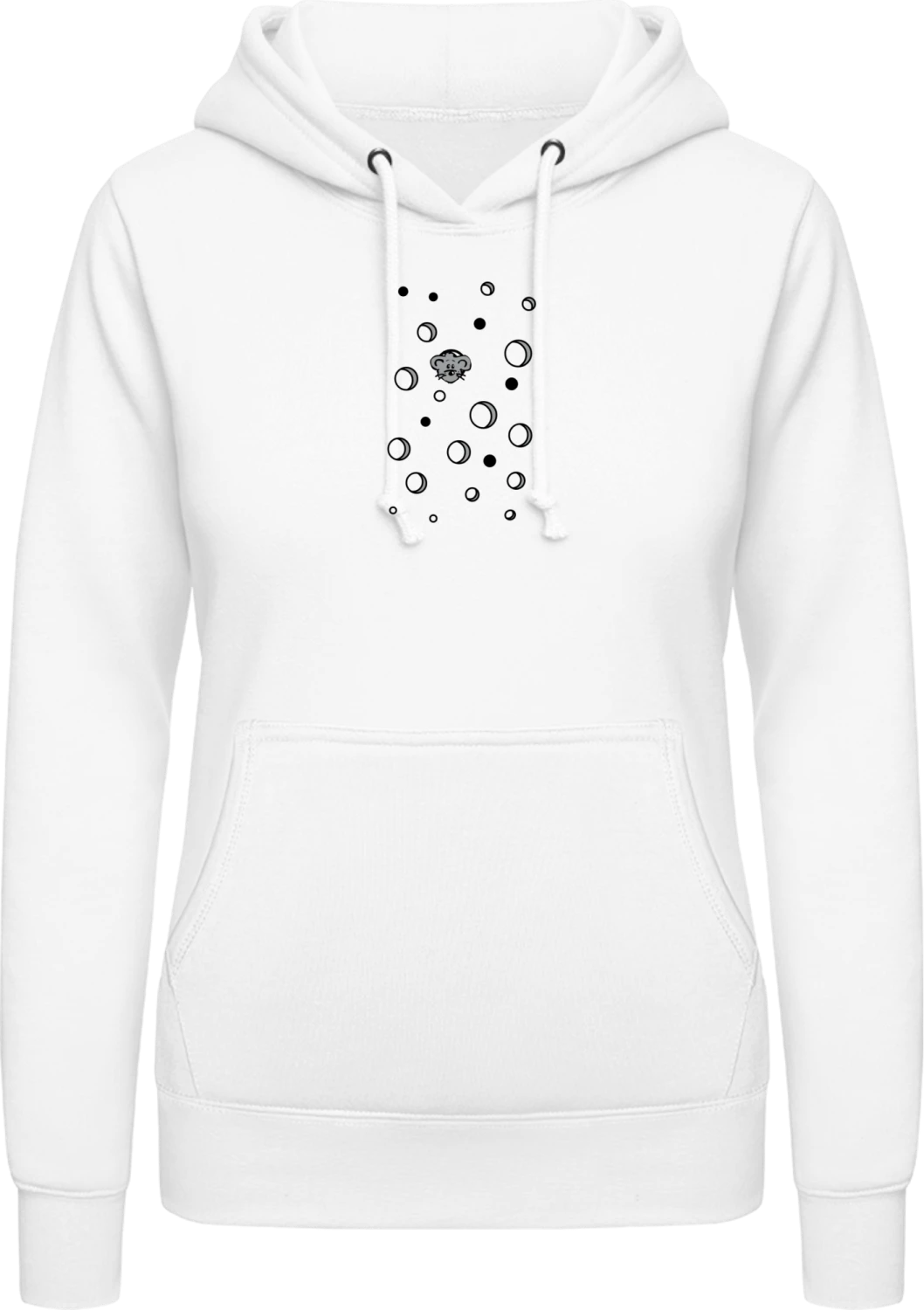 Mouse Hiding In Cheese - Arctic white AWDis ladies hoodie - Front