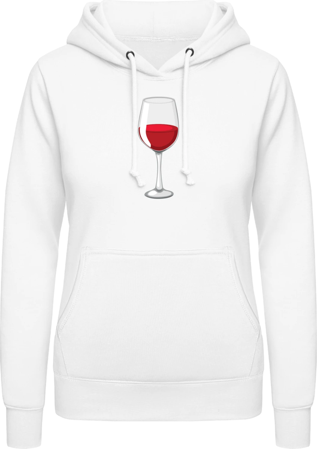 Glass Of Wine - Arctic white AWDis ladies hoodie - Front