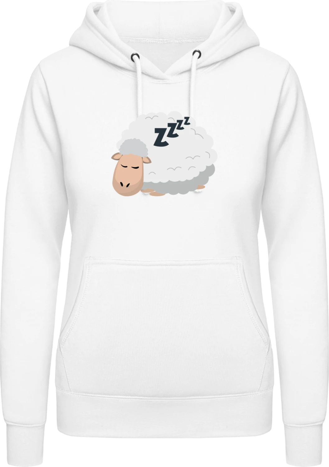 Sleeping Sheep - Arctic white AWDis ladies hoodie - Front