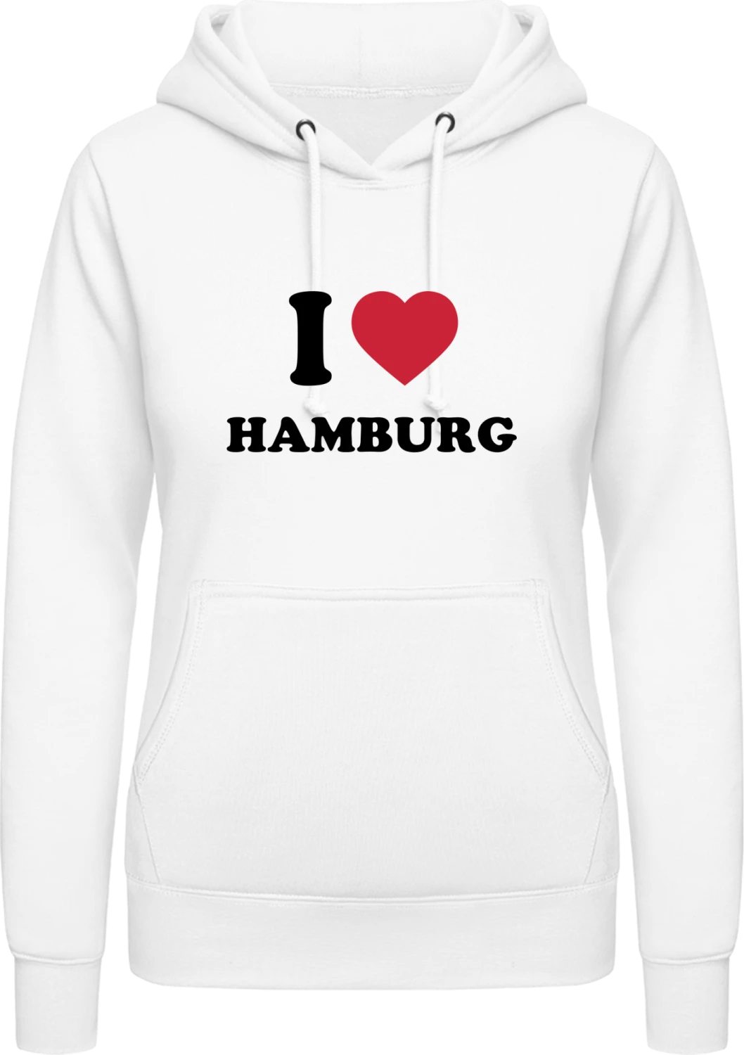 I Love Heart Hamburg - Arctic white AWDis ladies hoodie - Front