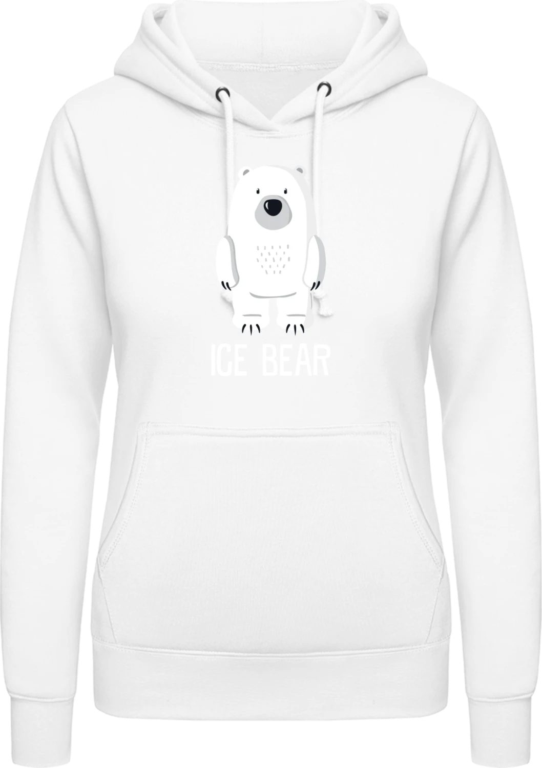 Polar Ice Bear - Arctic white AWDis ladies hoodie - Front