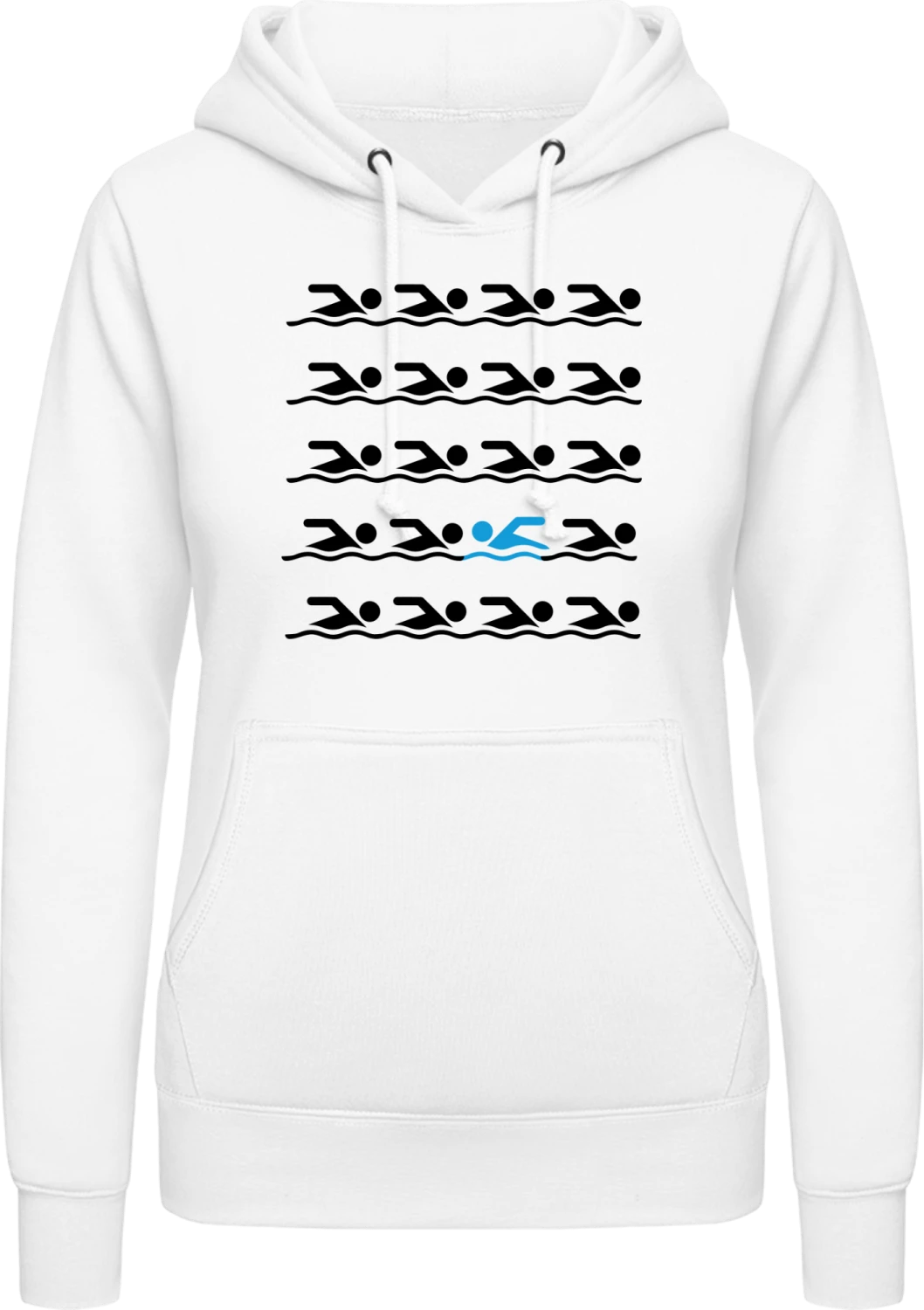 Swimming Different - Arctic white AWDis ladies hoodie - Front