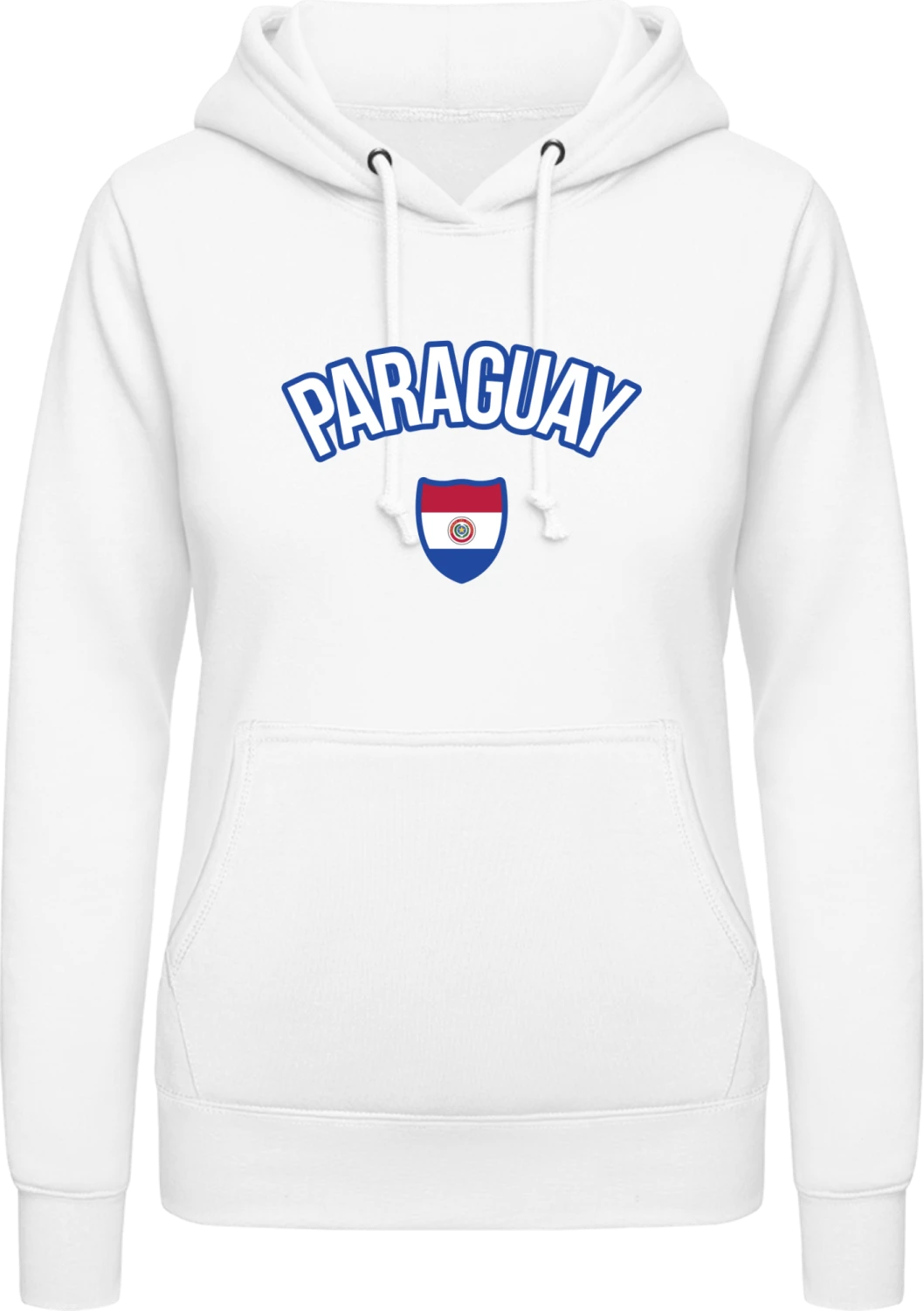 PARAGUAY Fan - Arctic white AWDis ladies hoodie - Front