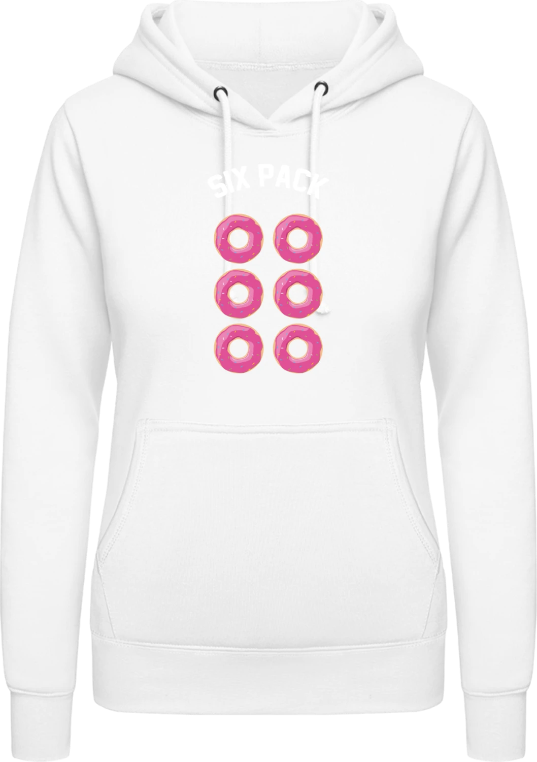 Six Pack Donut - Arctic white AWDis ladies hoodie - Front