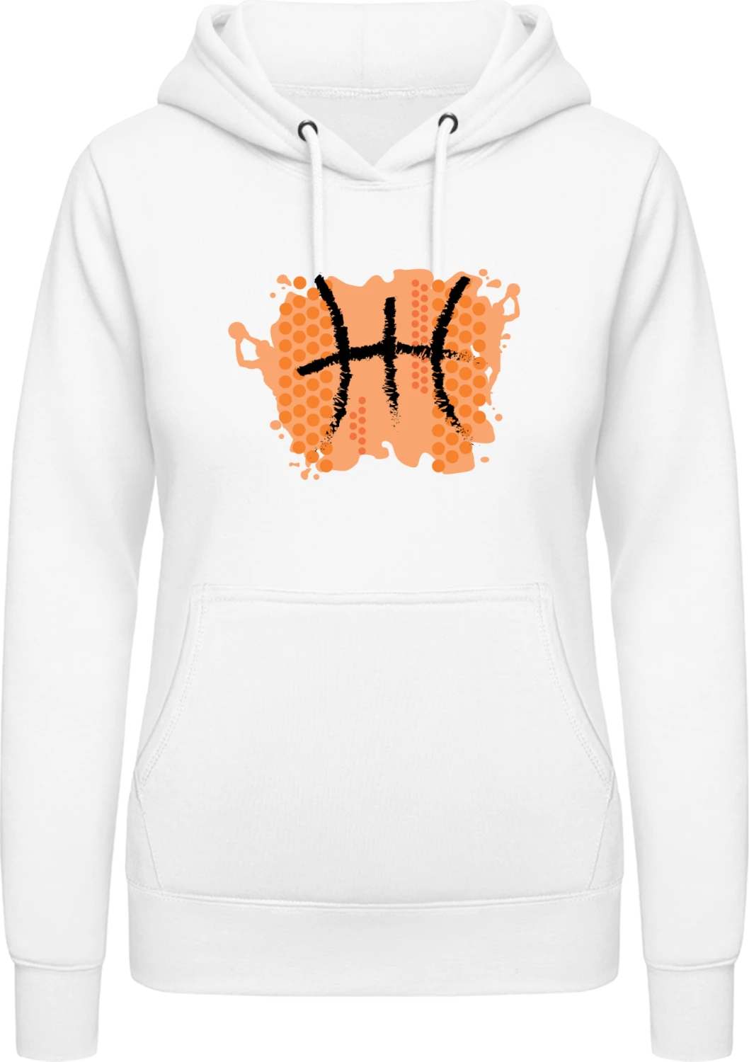 Basketball Splash - Arctic white AWDis ladies hoodie - Front