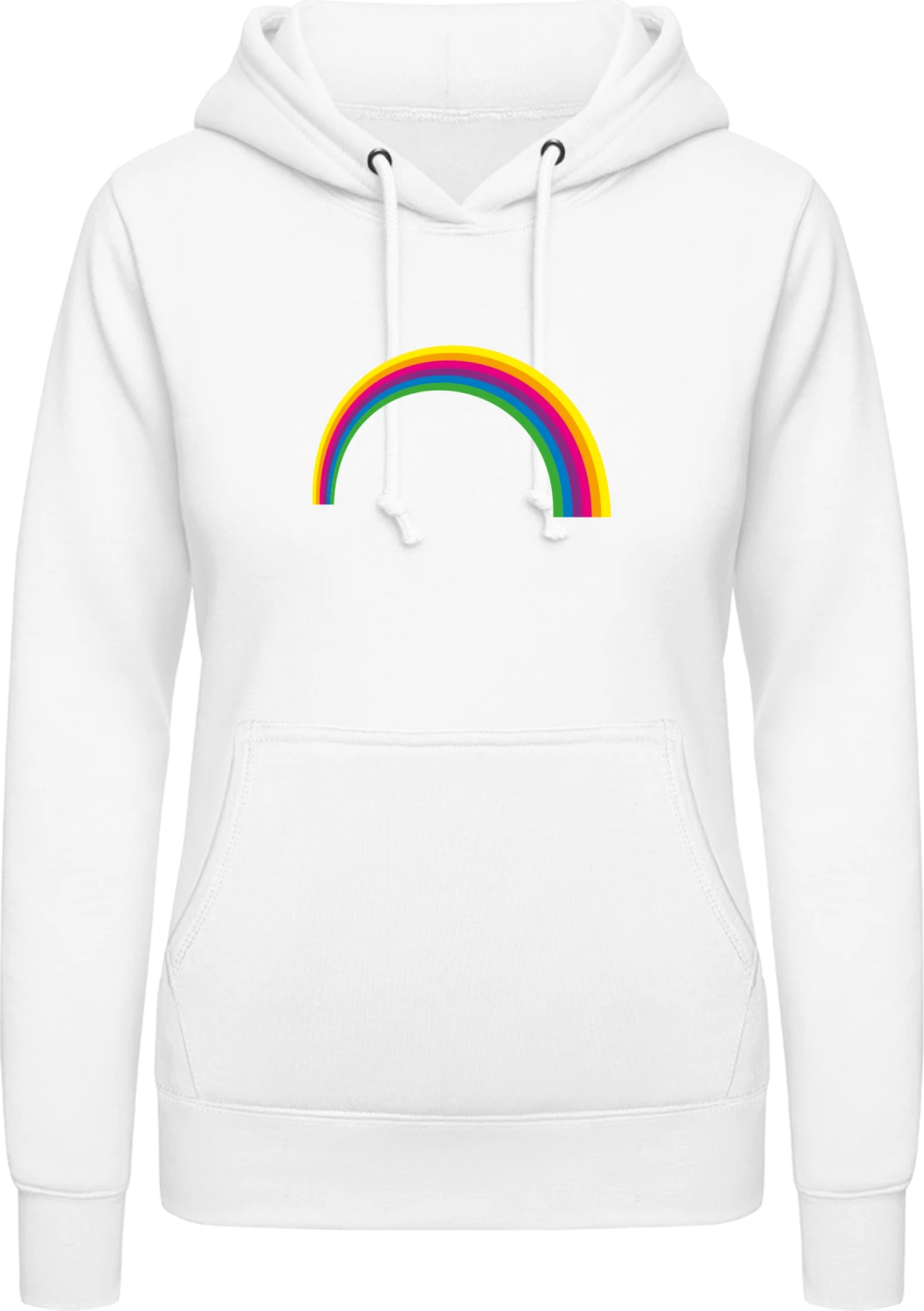 Rainbow Istorted - Arctic white AWDis ladies hoodie - Front