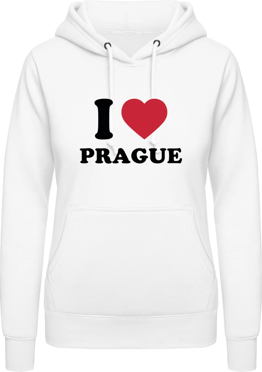 I Love Prague - Arctic white AWDis ladies hoodie - Front