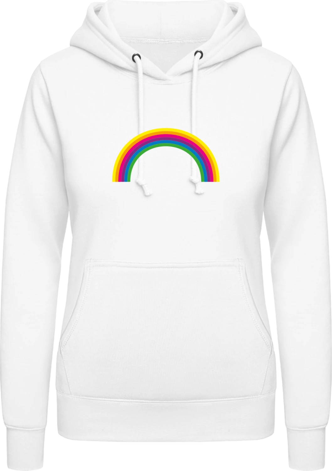 Rainbow Simple - Arctic white AWDis ladies hoodie - Front