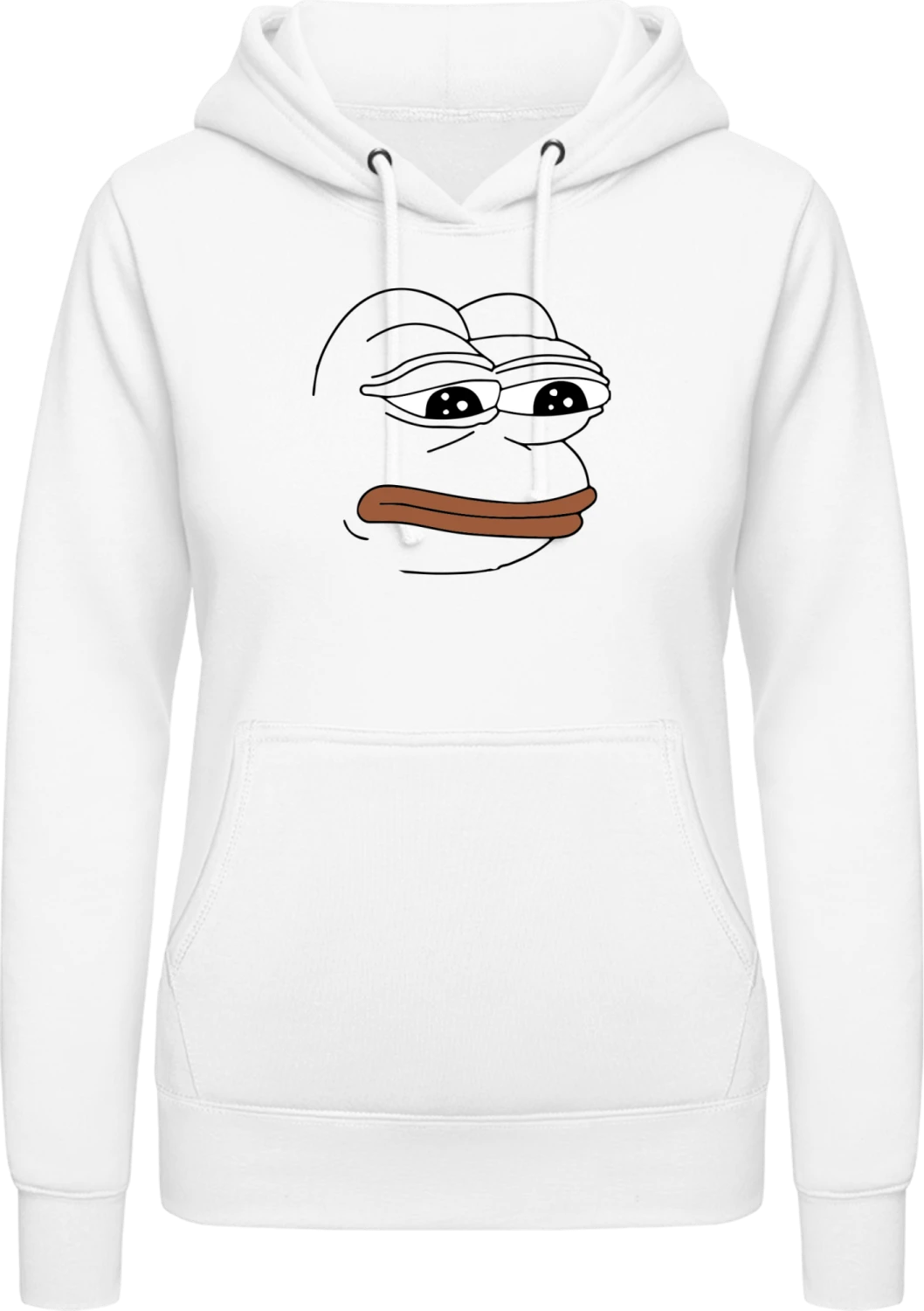 Pepe the Frog Meme - Arctic white AWDis ladies hoodie - Front