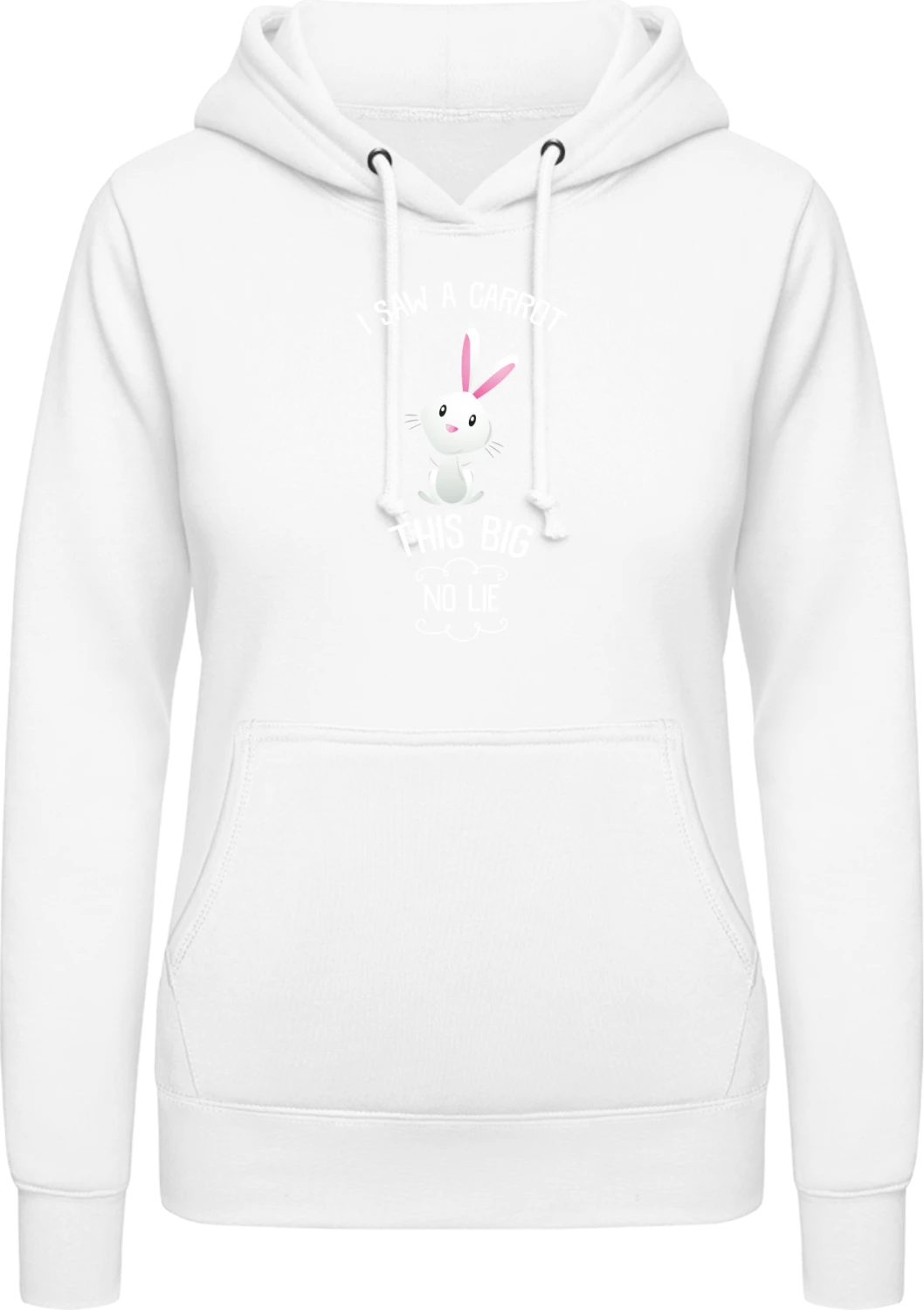 I Saw A Carrot This Big - Arctic white AWDis ladies hoodie - Front