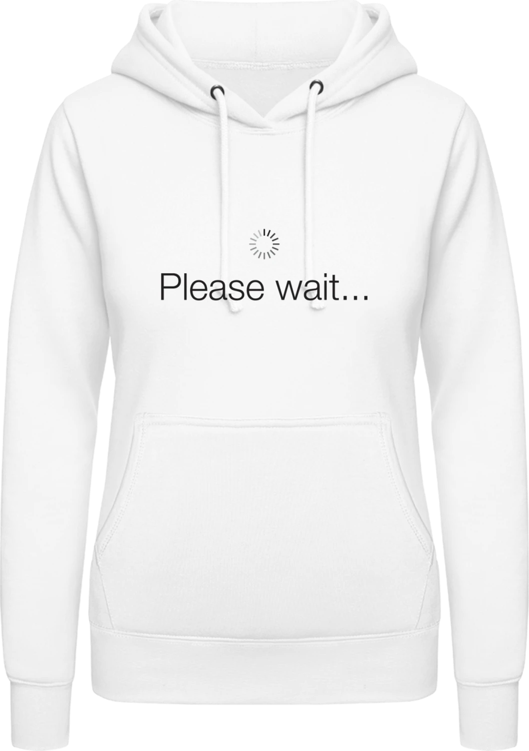 Please Wait Loading - Arctic white AWDis ladies hoodie - Front