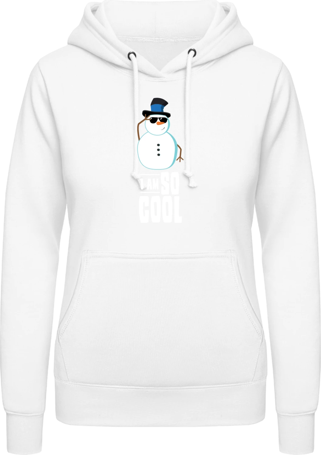 I Am So Cool - Arctic white AWDis ladies hoodie - Front