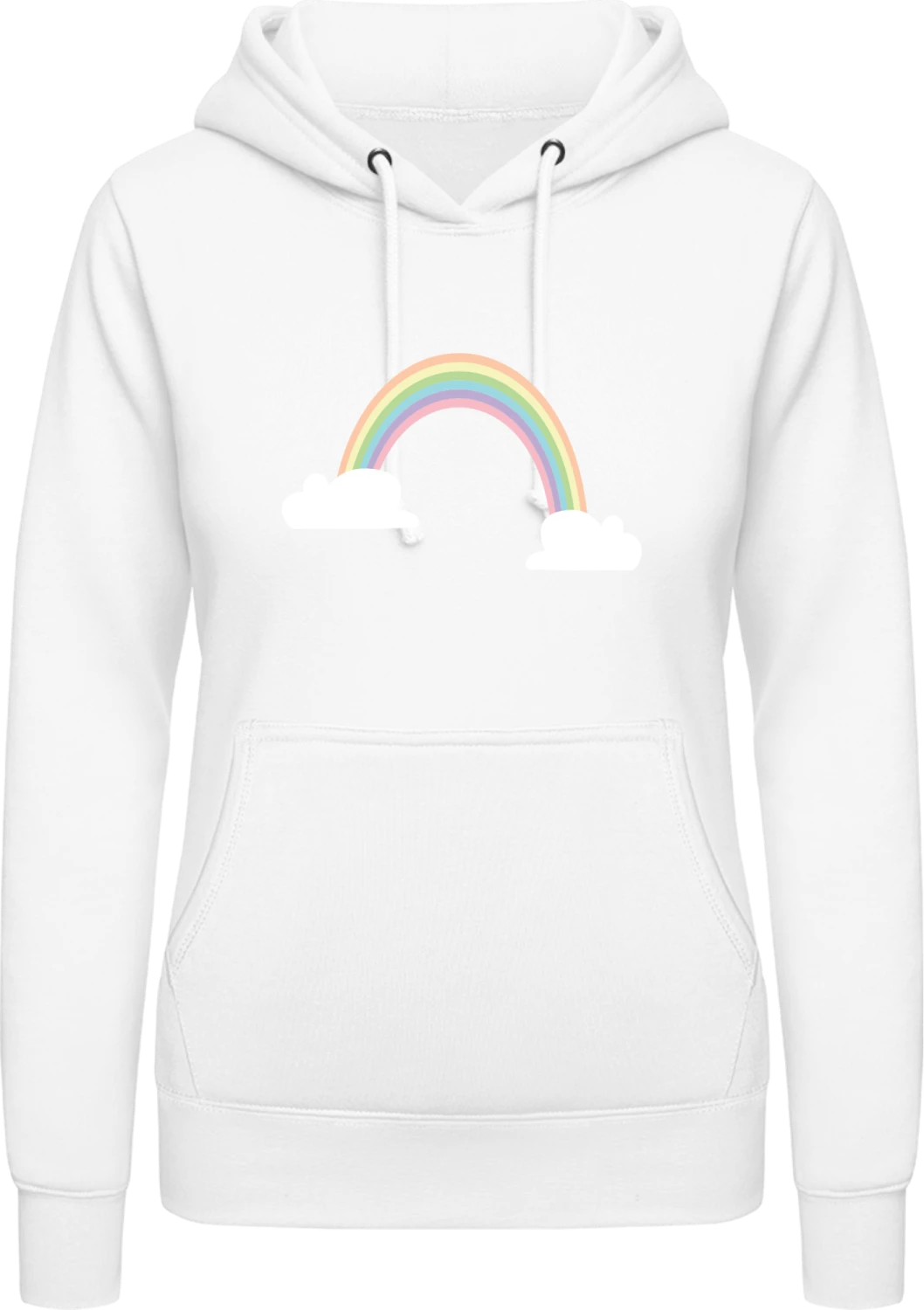 Rainbow - Arctic white AWDis ladies hoodie - Front