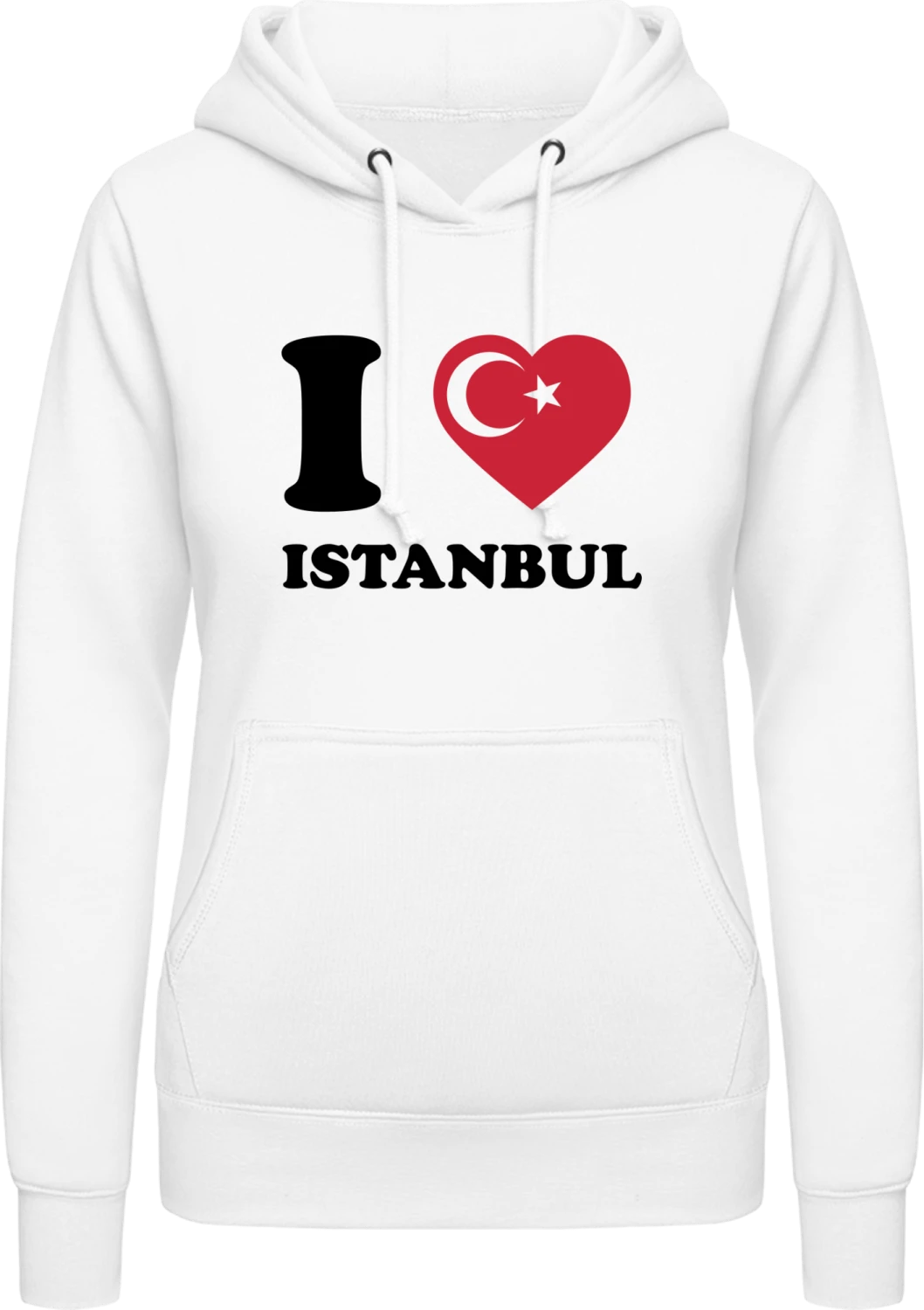 I Love Istanbul - Arctic white AWDis ladies hoodie - Front