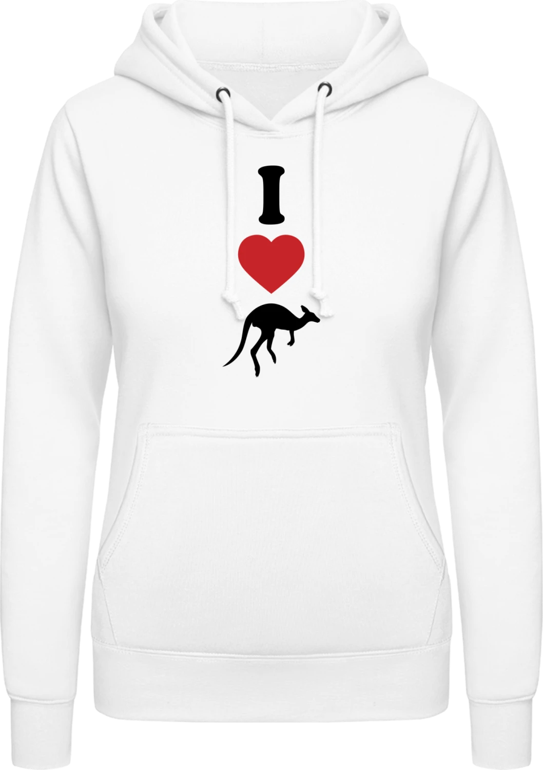 I Love Kangaroos - Arctic white AWDis ladies hoodie - Front