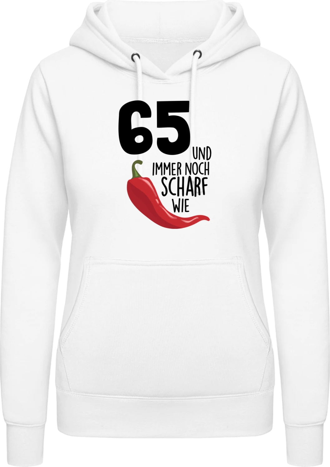 65 Jahre und immer noch scharf wie Cili - Arctic white AWDis ladies hoodie - Front