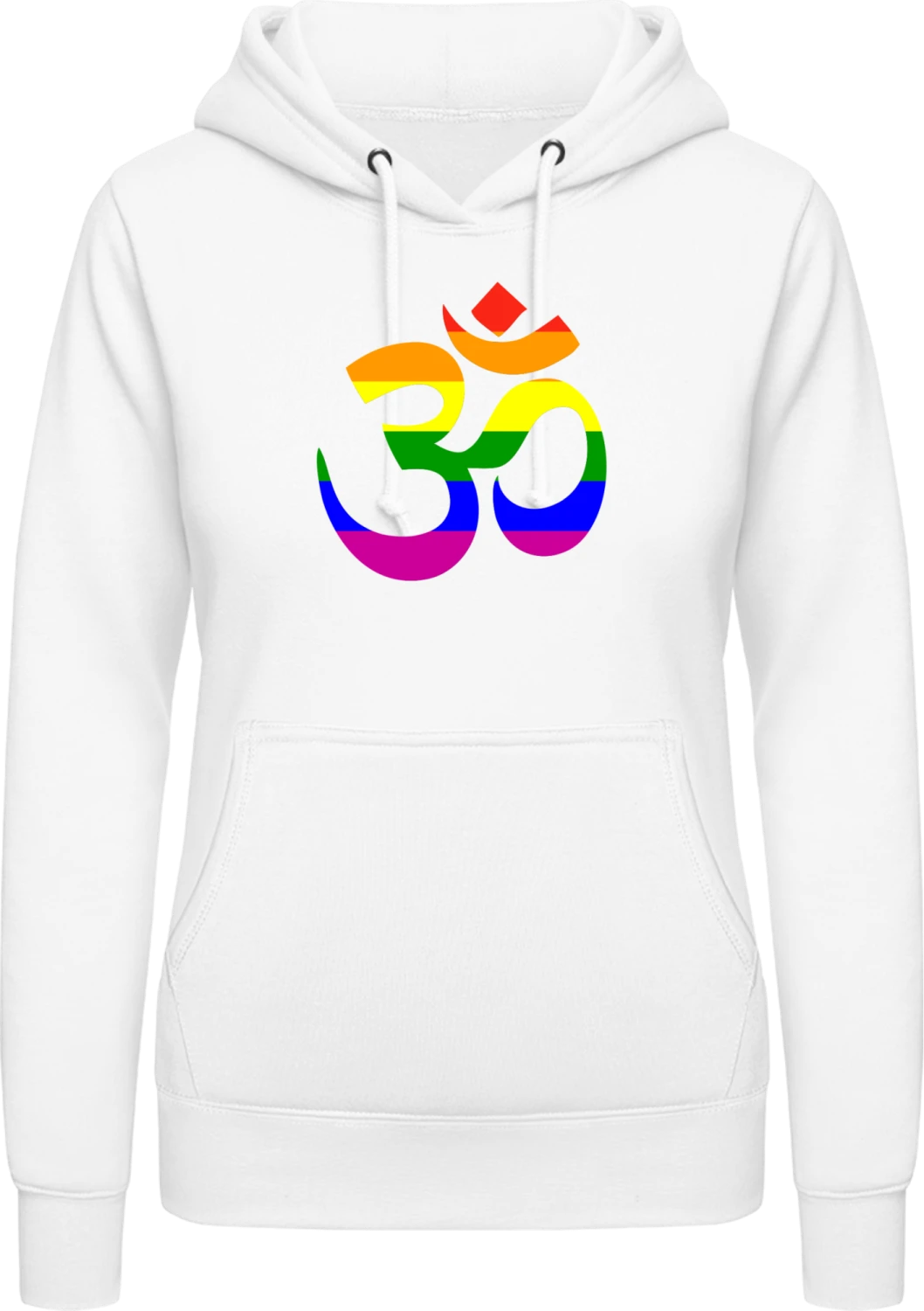 Rainbow Ohm - Arctic white AWDis ladies hoodie - Front