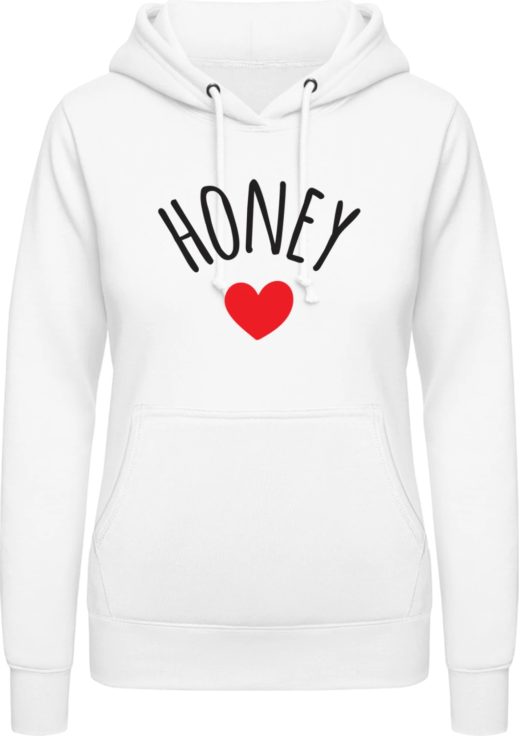 Honey - Arctic white AWDis ladies hoodie - Front