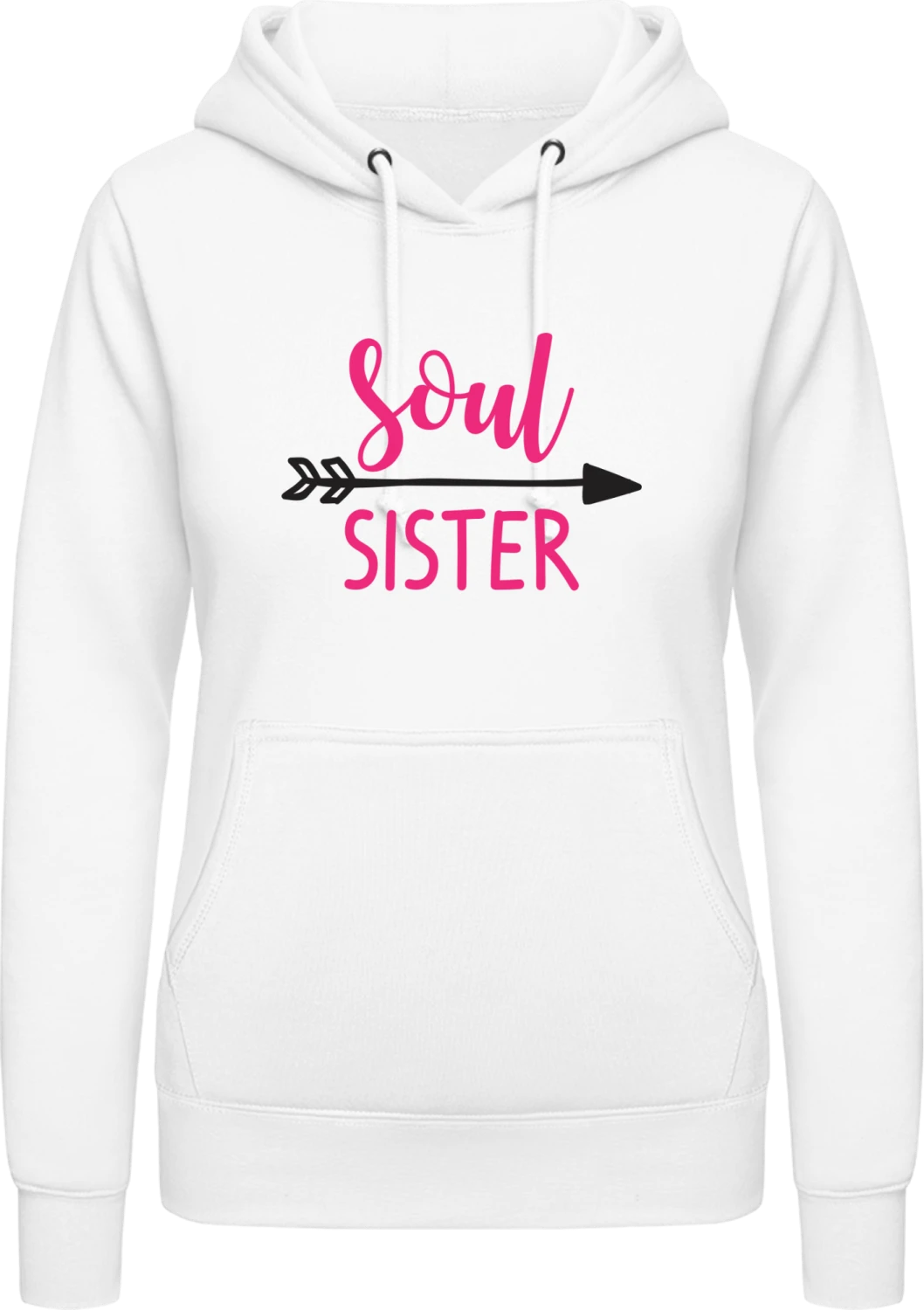 Soul Sister Left - Arctic white AWDis ladies hoodie - Front