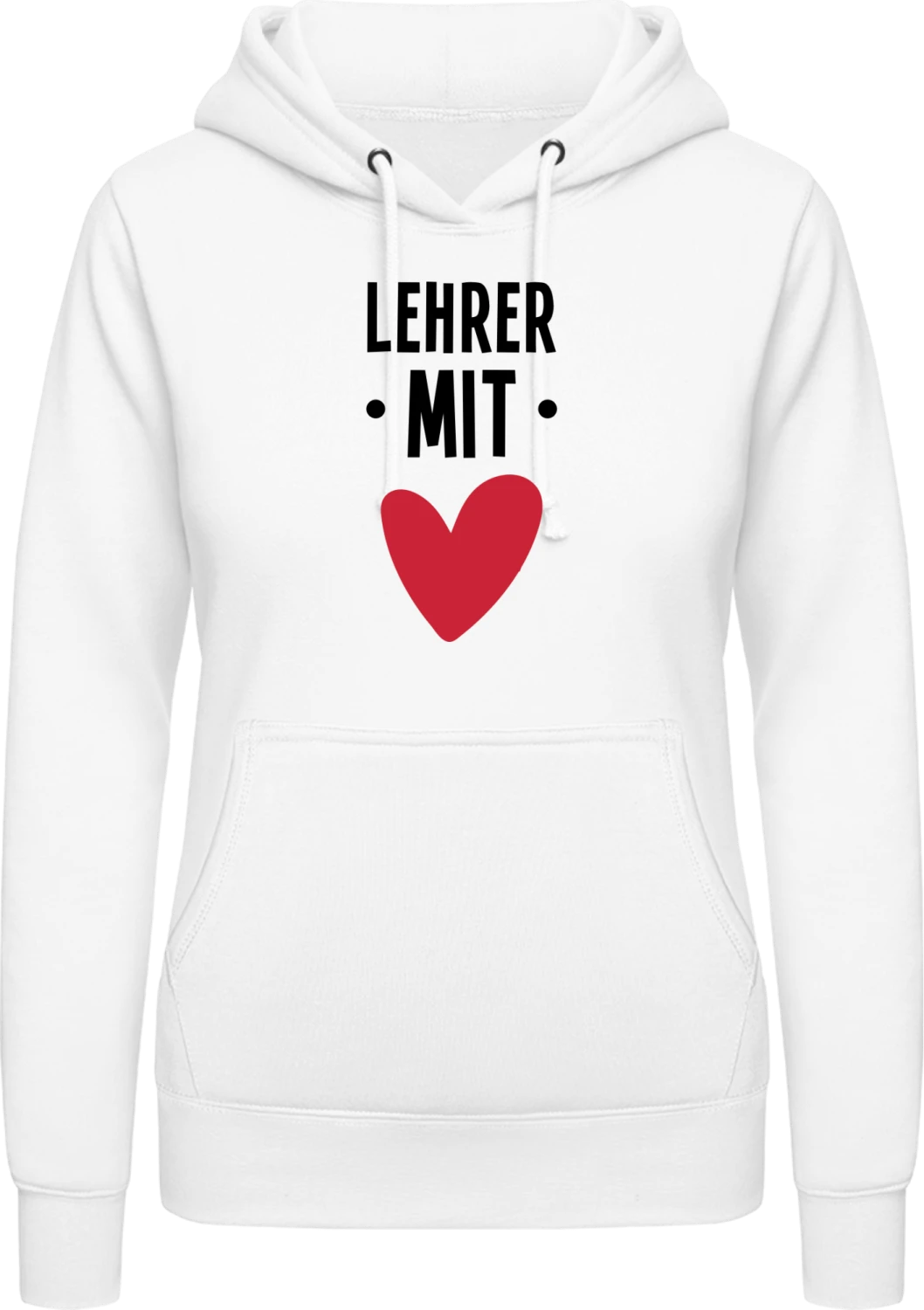 Lehrer mit Herz - Arctic white AWDis ladies hoodie - Front