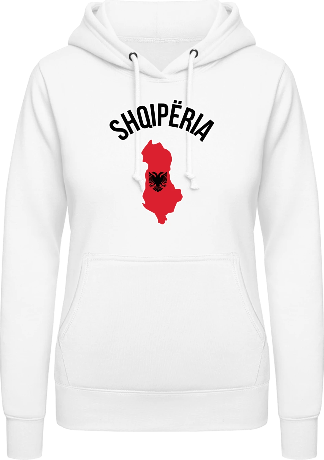 Shqiperia - Arctic white AWDis ladies hoodie - Front